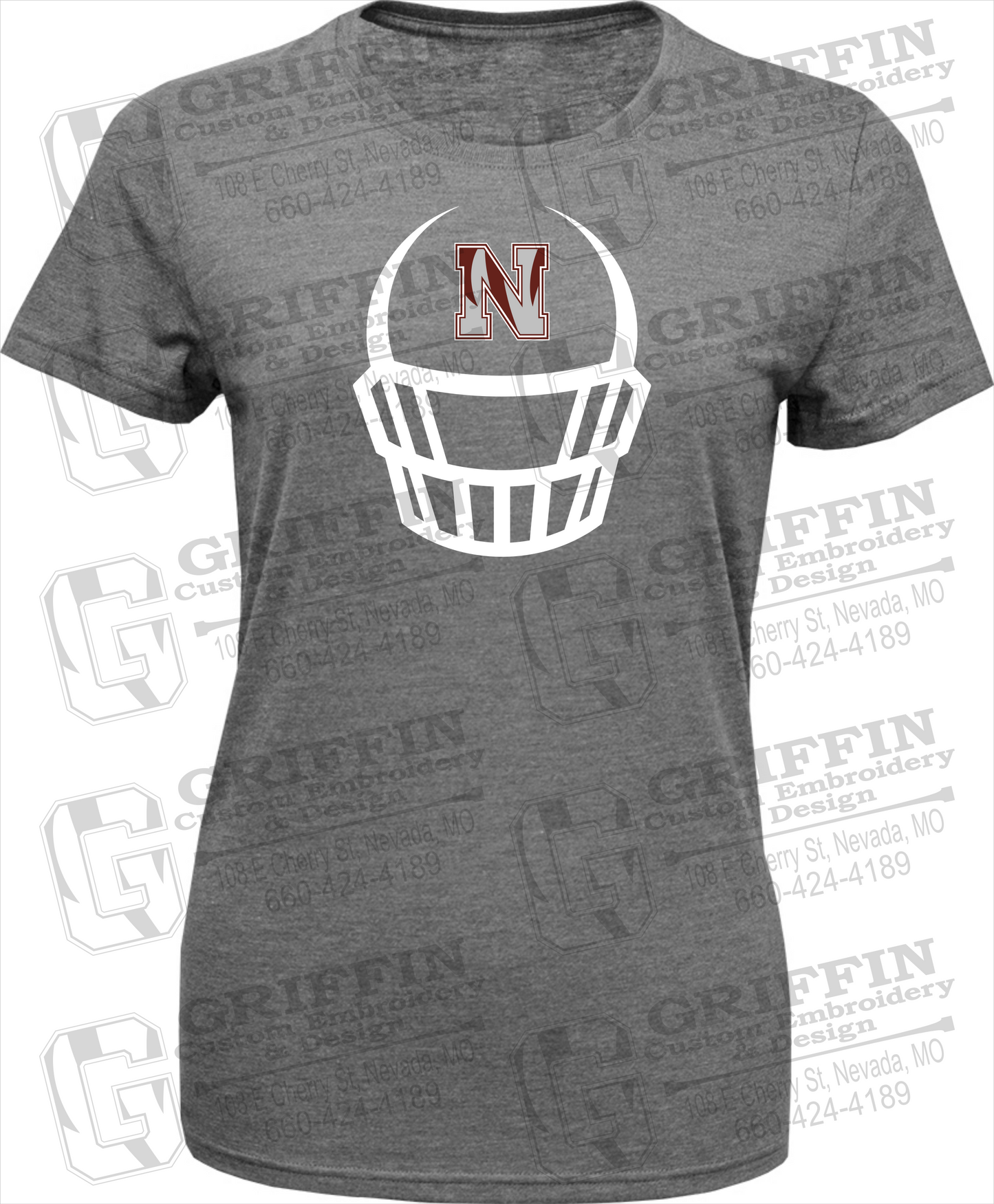 Womens Tri-Blend T-Shirt - Football - Nevada Tigers 22-P