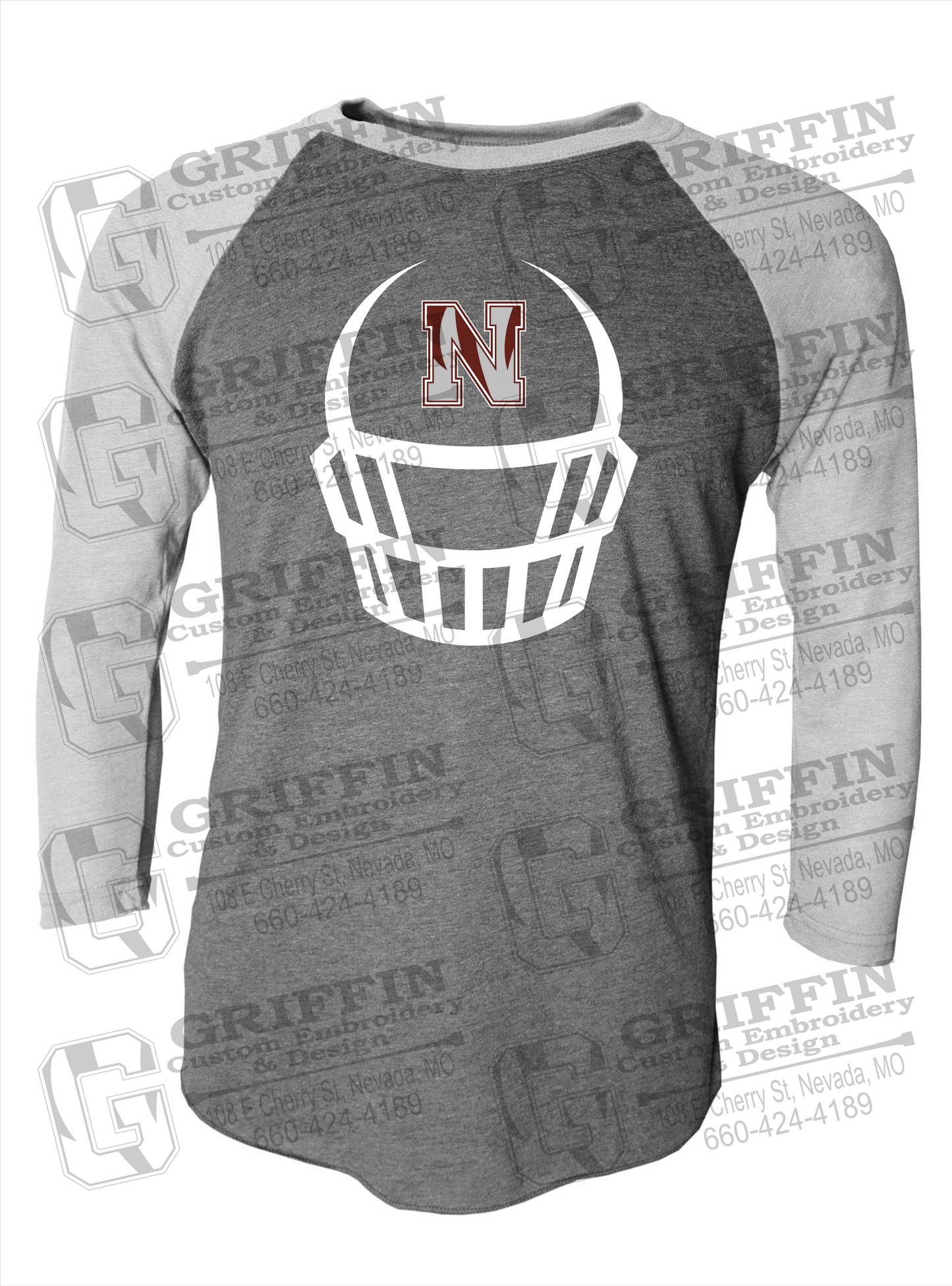 Tri-Blend Raglan Sleeve T-Shirt - Football - Nevada Tigers 22-P