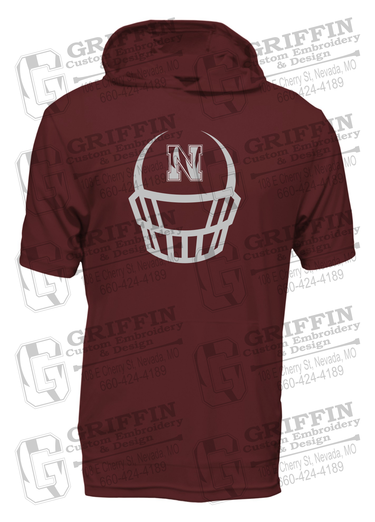 Dry-Fit Short Sleeve T-Shirt Hoodie - Football - Nevada Tigers 22-P