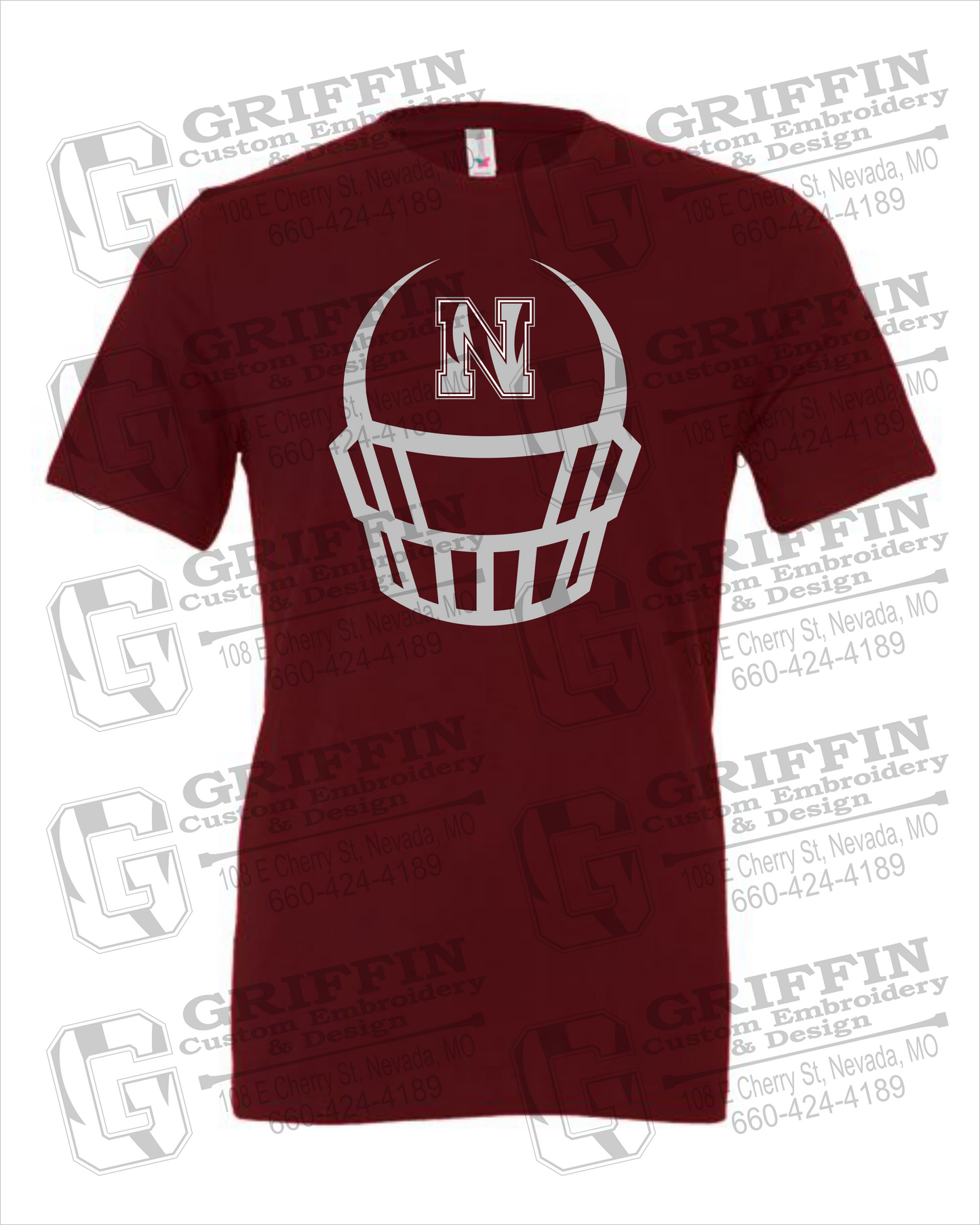Nevada Tigers 22-P 100% Cotton Short Sleeve T-Shirt - Football