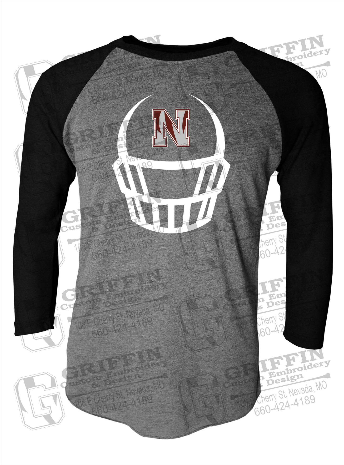 Tri-Blend Raglan Sleeve T-Shirt - Football - Nevada Tigers 22-P