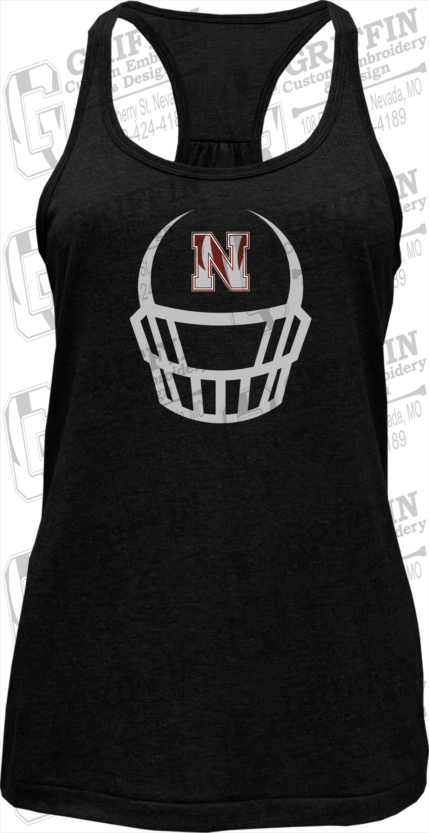 Womens Tri-Blend Tank Top - Football - Nevada Tigers 22-P