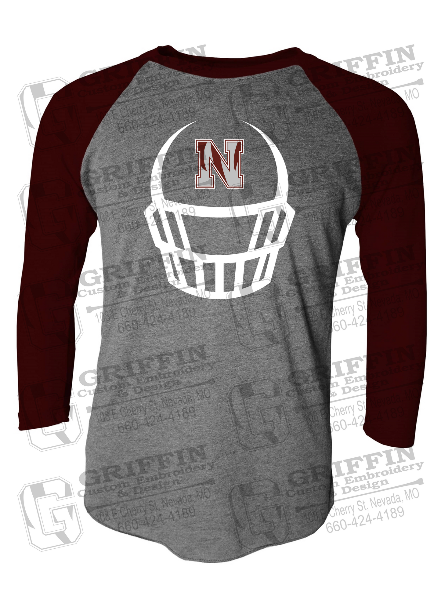 Tri-Blend Raglan Sleeve T-Shirt - Football - Nevada Tigers 22-P