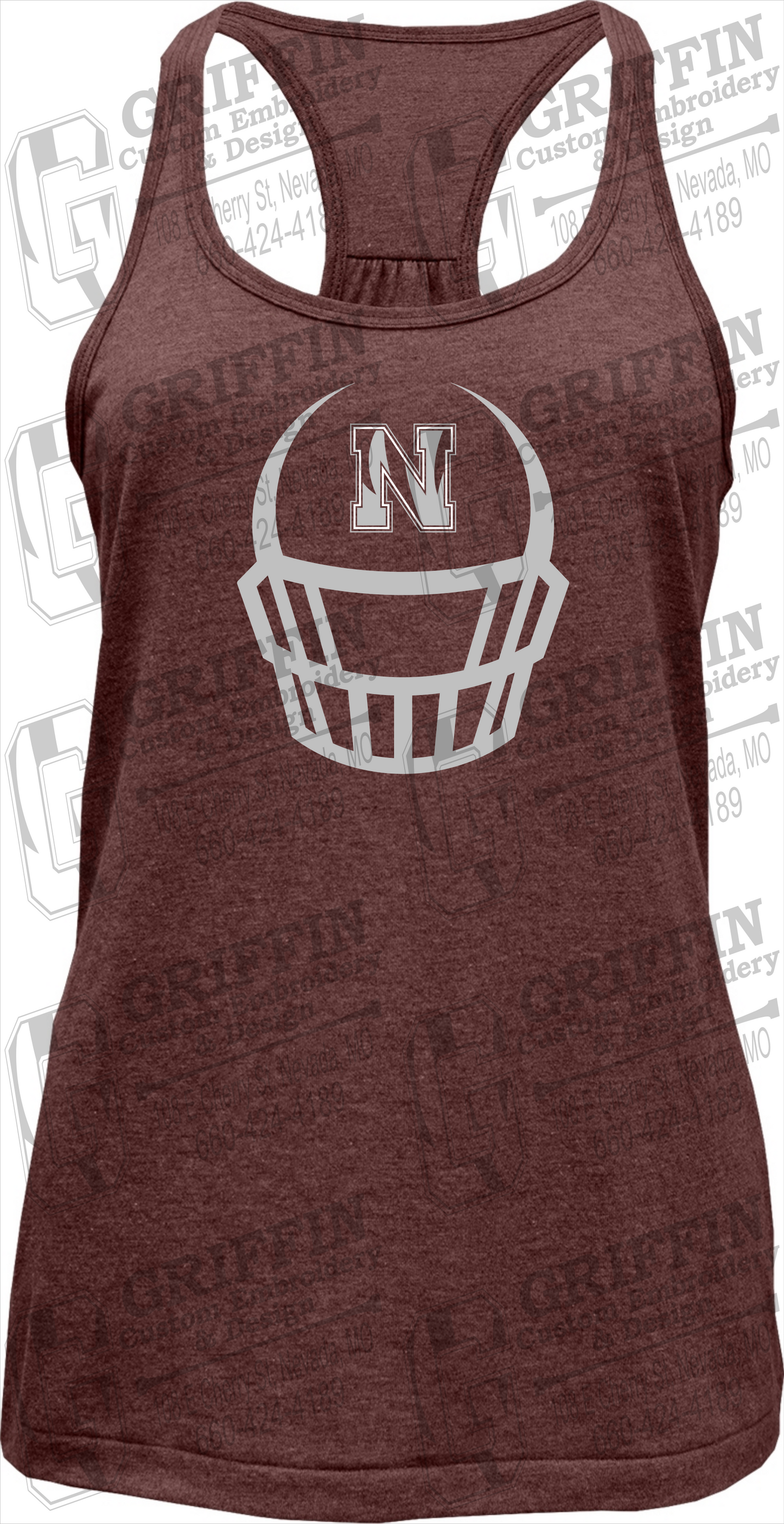 Womens Tri-Blend Tank Top - Football - Nevada Tigers 22-P