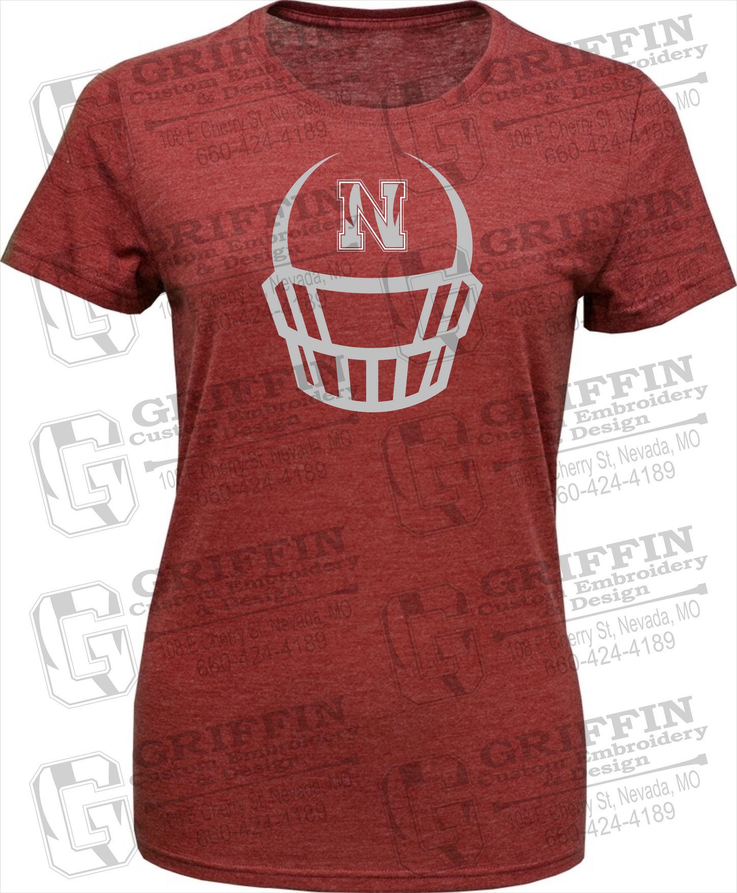 Womens Tri-Blend T-Shirt - Football - Nevada Tigers 22-P