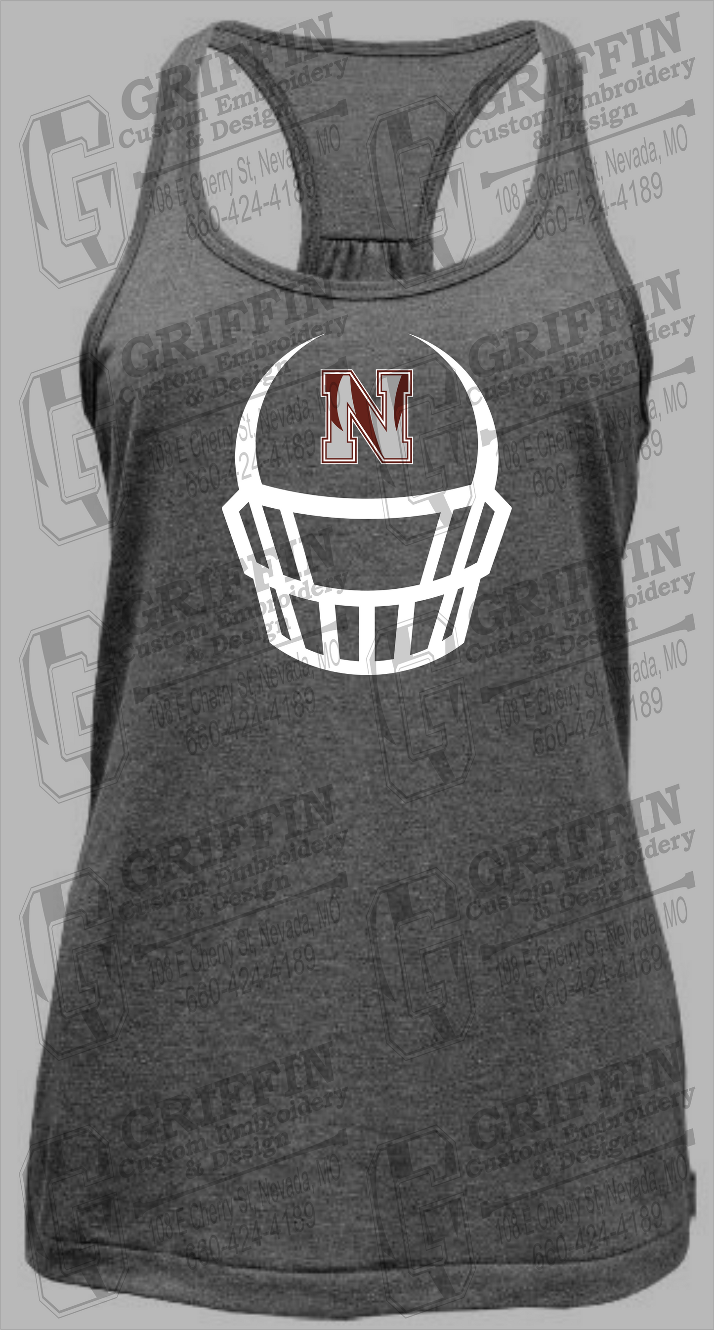 Womens Tri-Blend Tank Top - Football - Nevada Tigers 22-P