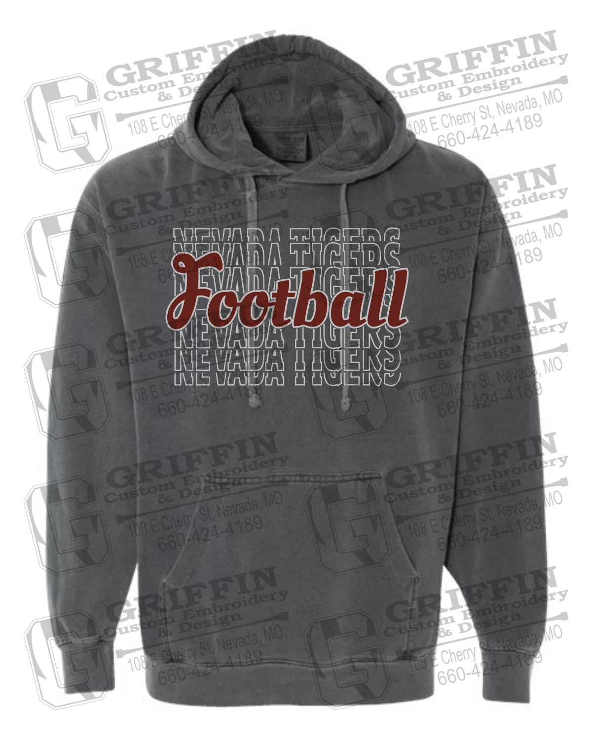 Comfort Colors Hoodie - Football - Nevada Tigers 22-R
