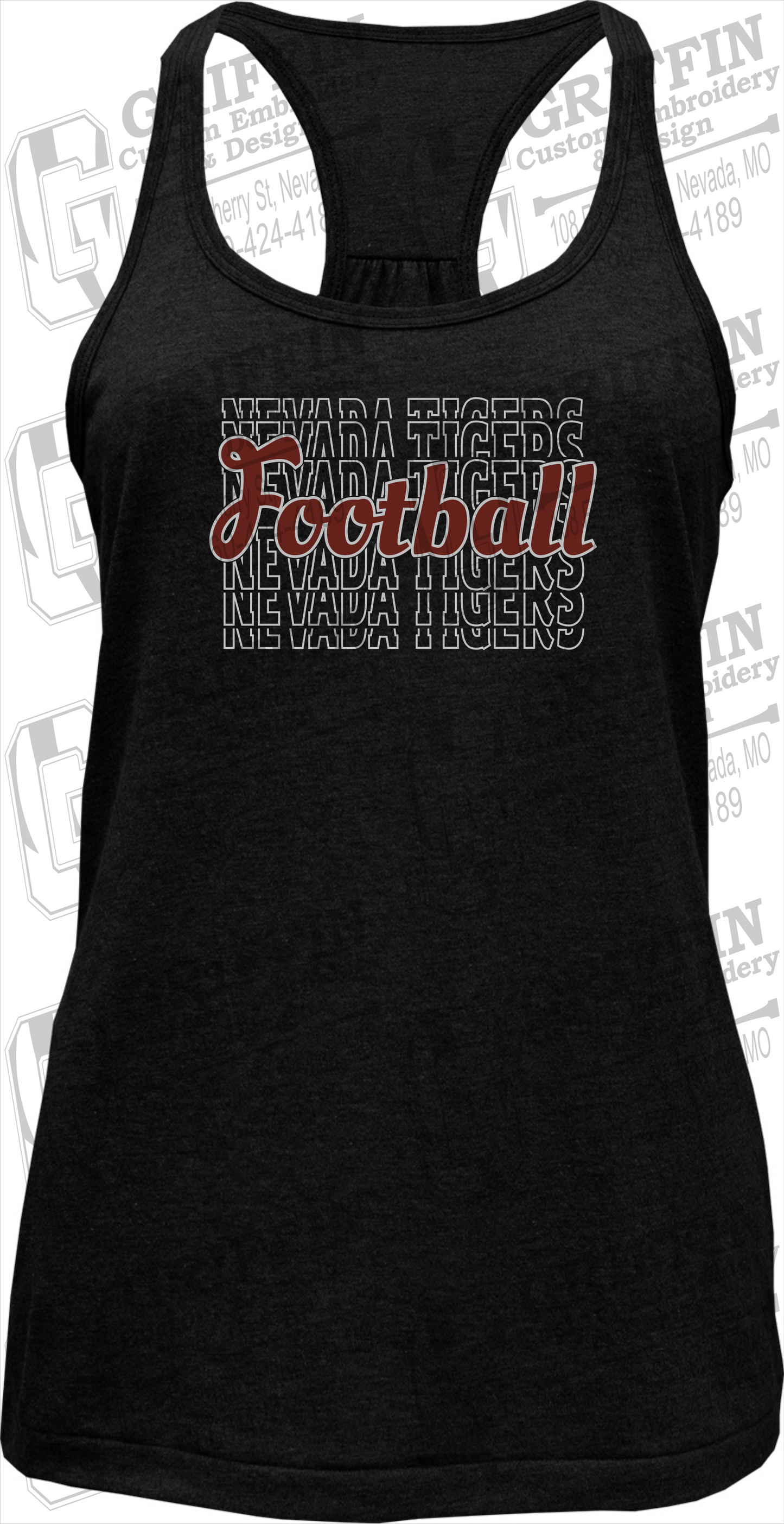 Womens Tri-Blend Tank Top - Football - Nevada Tigers 22-R