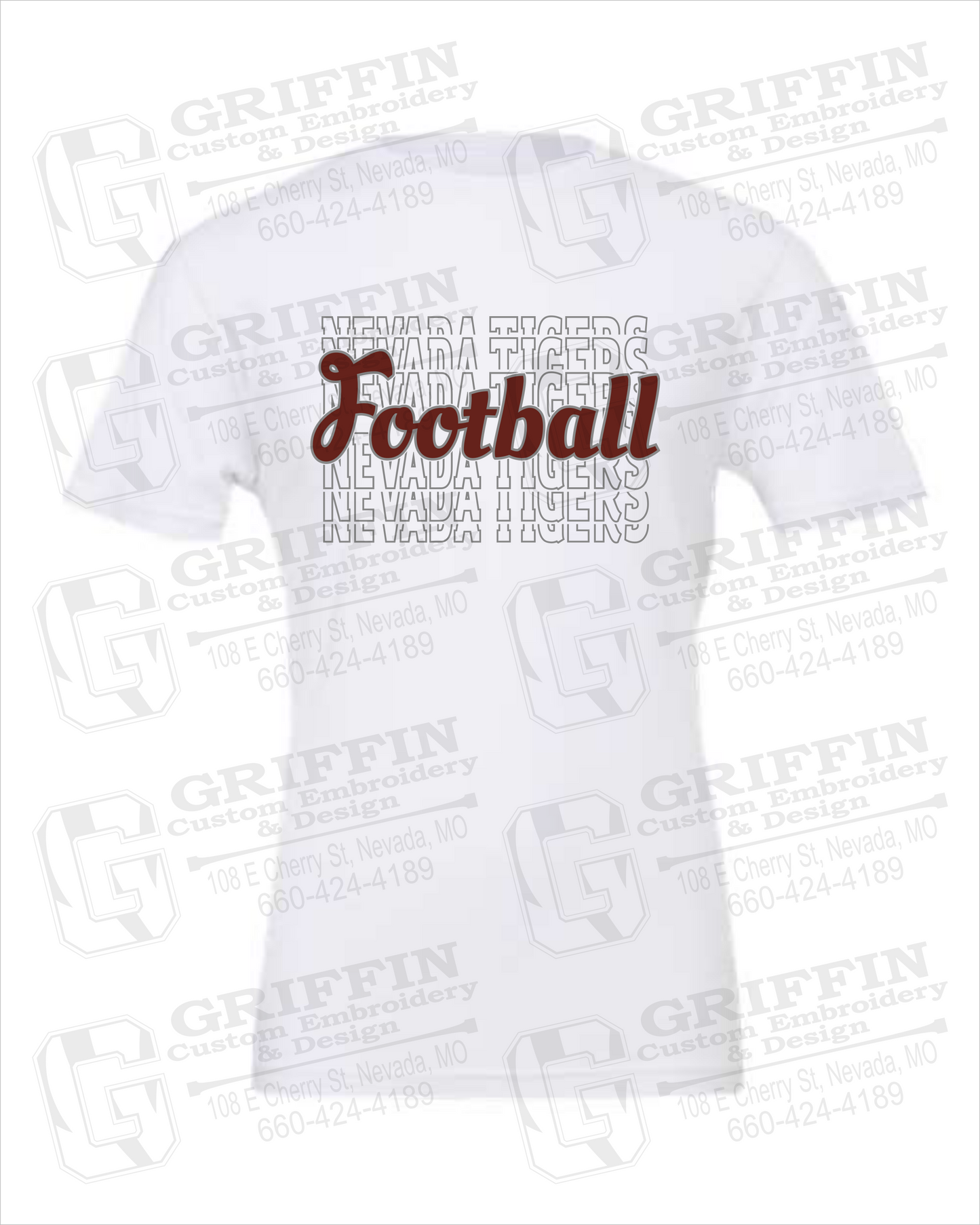 Cotton Short Sleeve T-Shirt - Football - Nevada Tigers 22-R