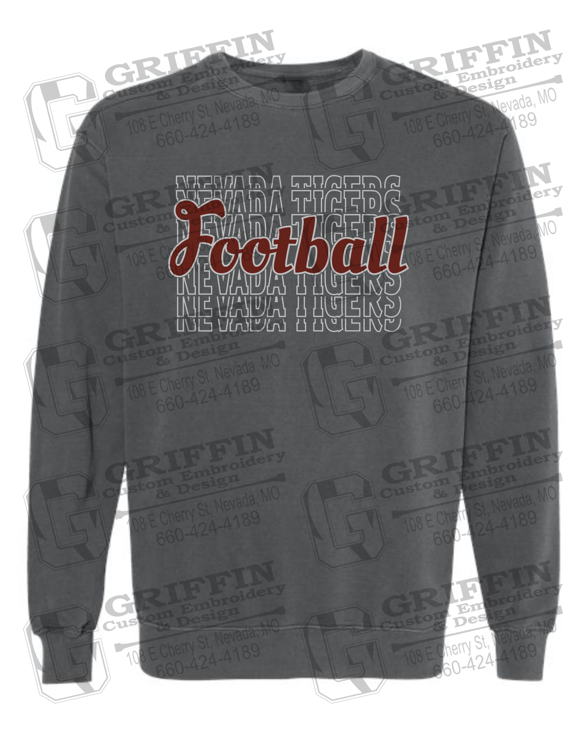 Comfort Colors Crewneck Sweatshirt - Football - Nevada Tigers 22-R
