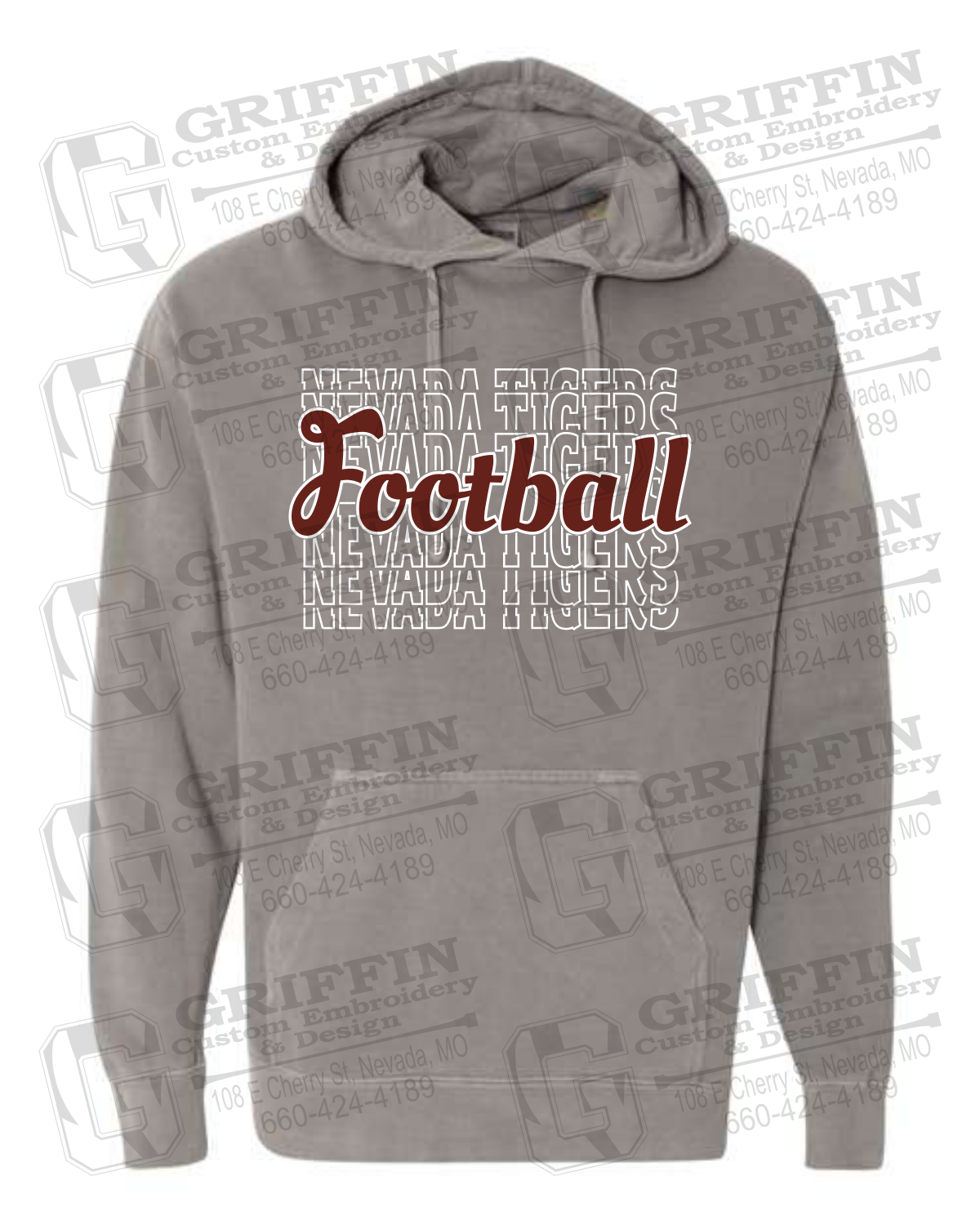 Comfort Colors Hoodie - Football - Nevada Tigers 22-R