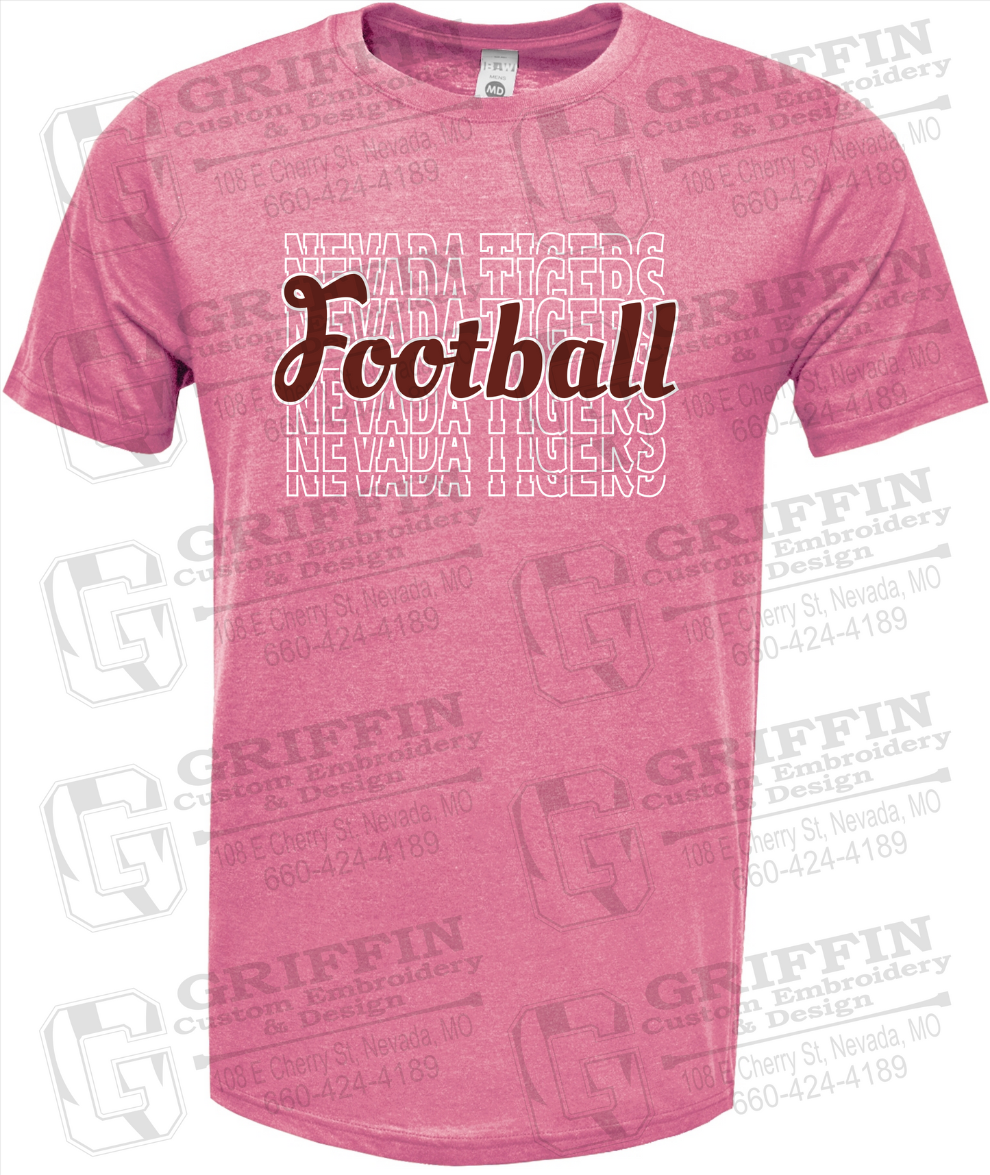 Soft-Tek Short Sleeve T-Shirt - Football - Nevada Tigers 22-R