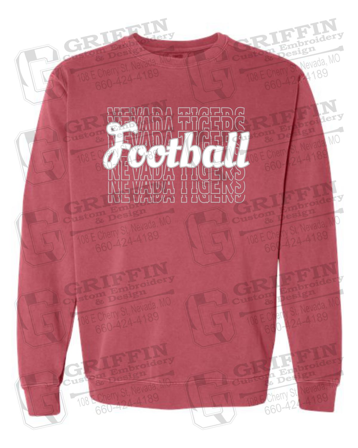 Comfort Colors Crewneck Sweatshirt - Football - Nevada Tigers 22-R