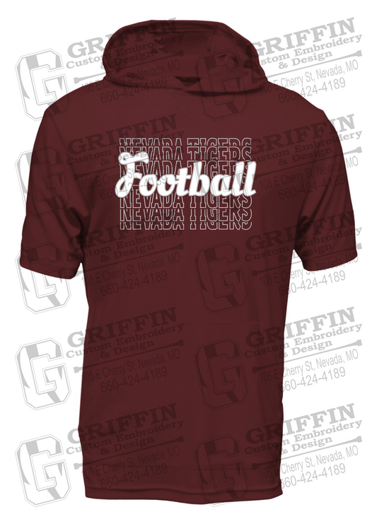 Dry-Fit Short Sleeve T-Shirt Hoodie - Football - Nevada Tigers 22-R