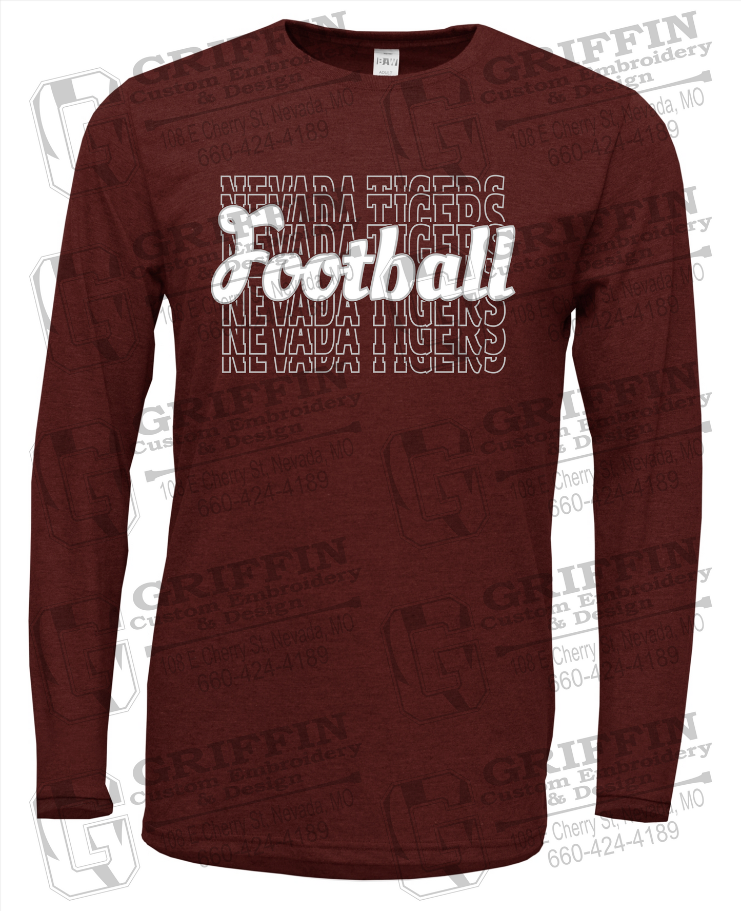 Nevada Tigers 22-R Long Sleeve T-Shirt - Football