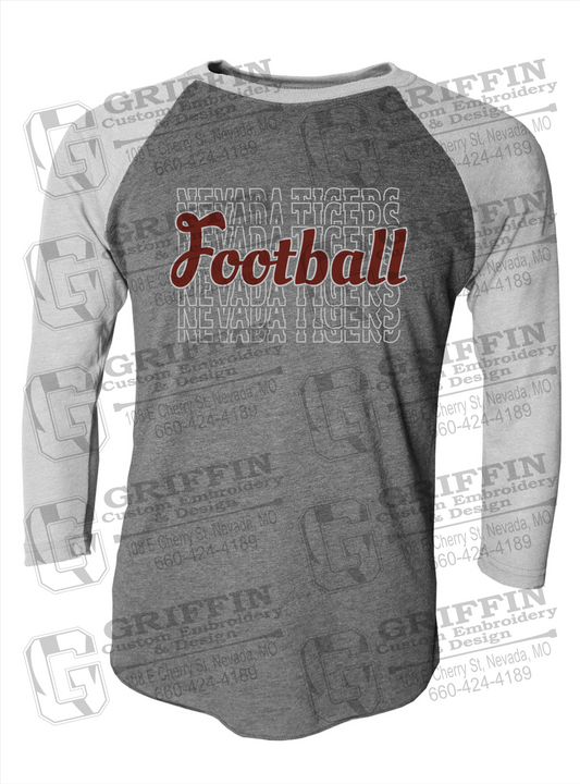 Tri-Blend Raglan Sleeve T-Shirt - Football - Nevada Tigers 22-R