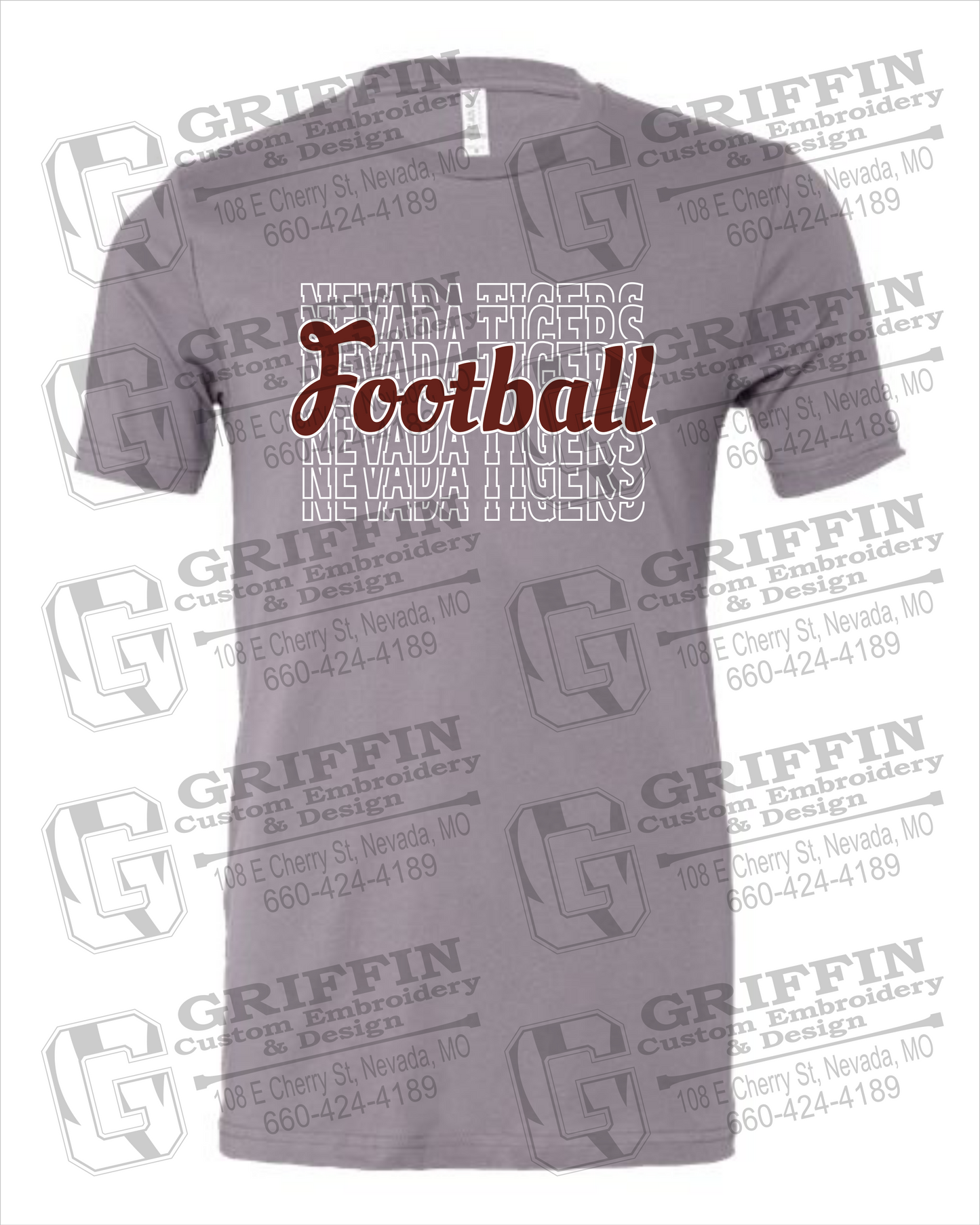 Cotton Short Sleeve T-Shirt - Football - Nevada Tigers 22-R