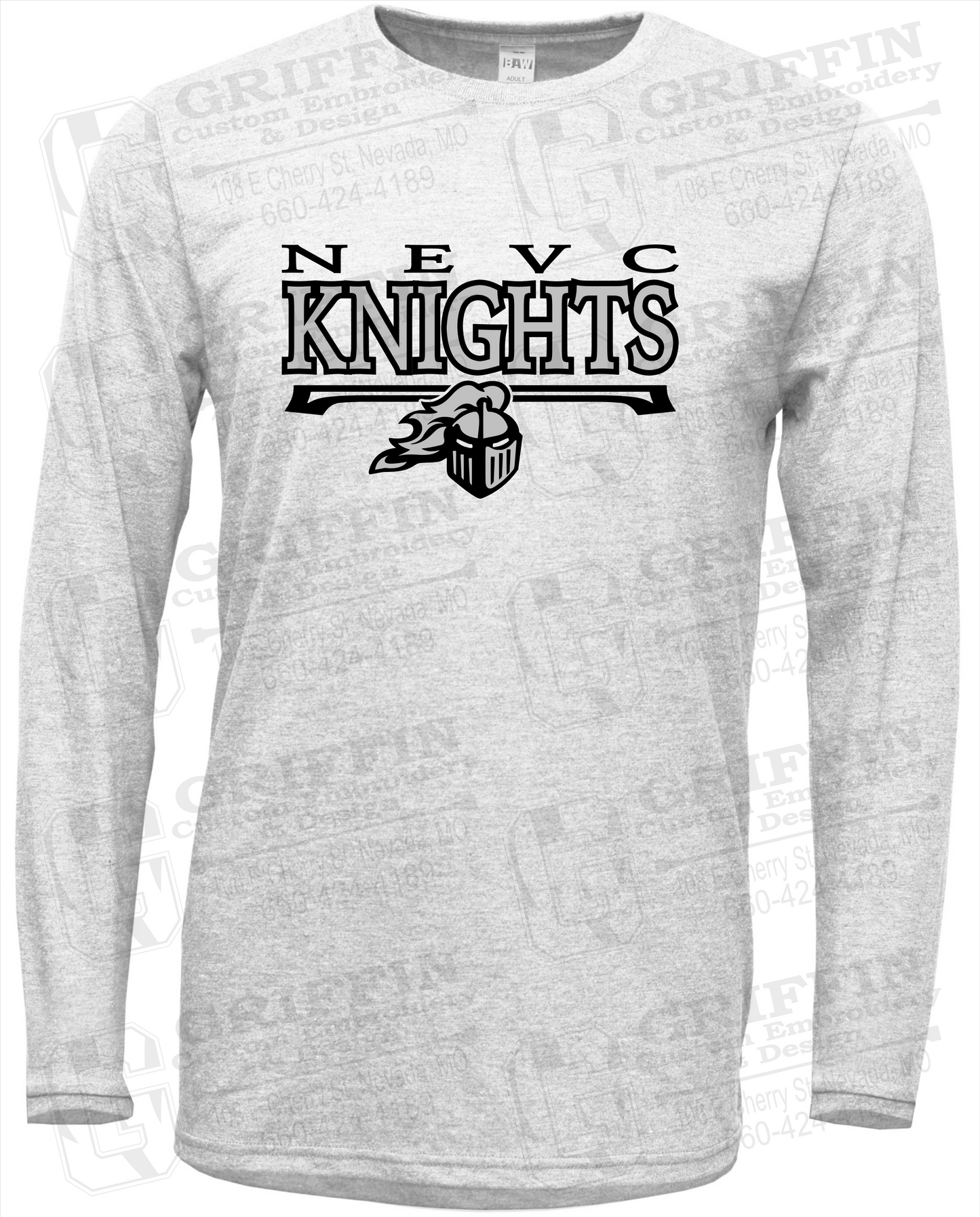 Soft-Tek Long Sleeve T-Shirt - NEVC Knights 23-A
