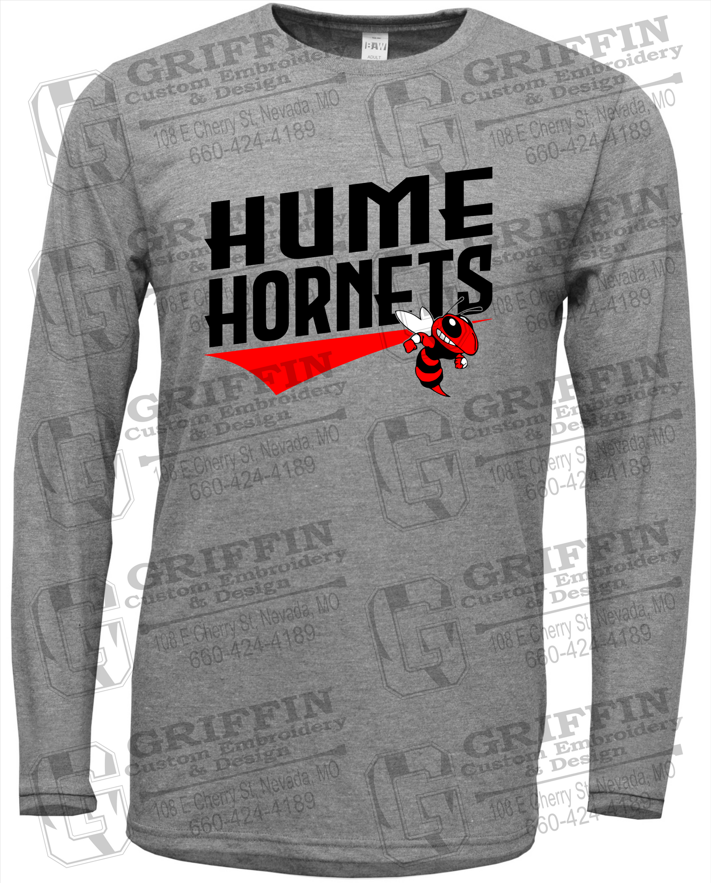 Soft-Tek Long Sleeve T-Shirt - Hume Hornets 23-A