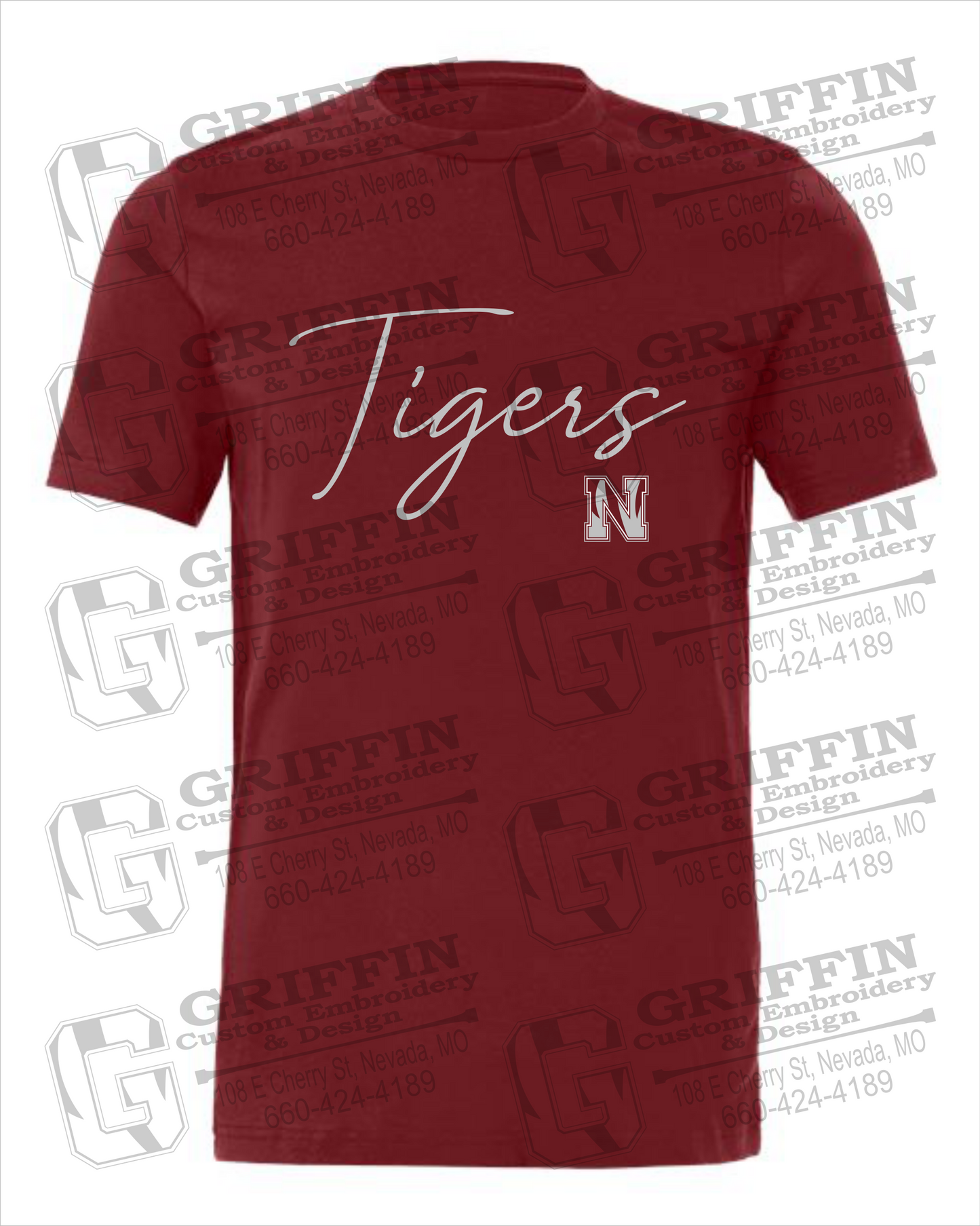 Nevada Tigers 23-A 100% Cotton Short Sleeve T-Shirt
