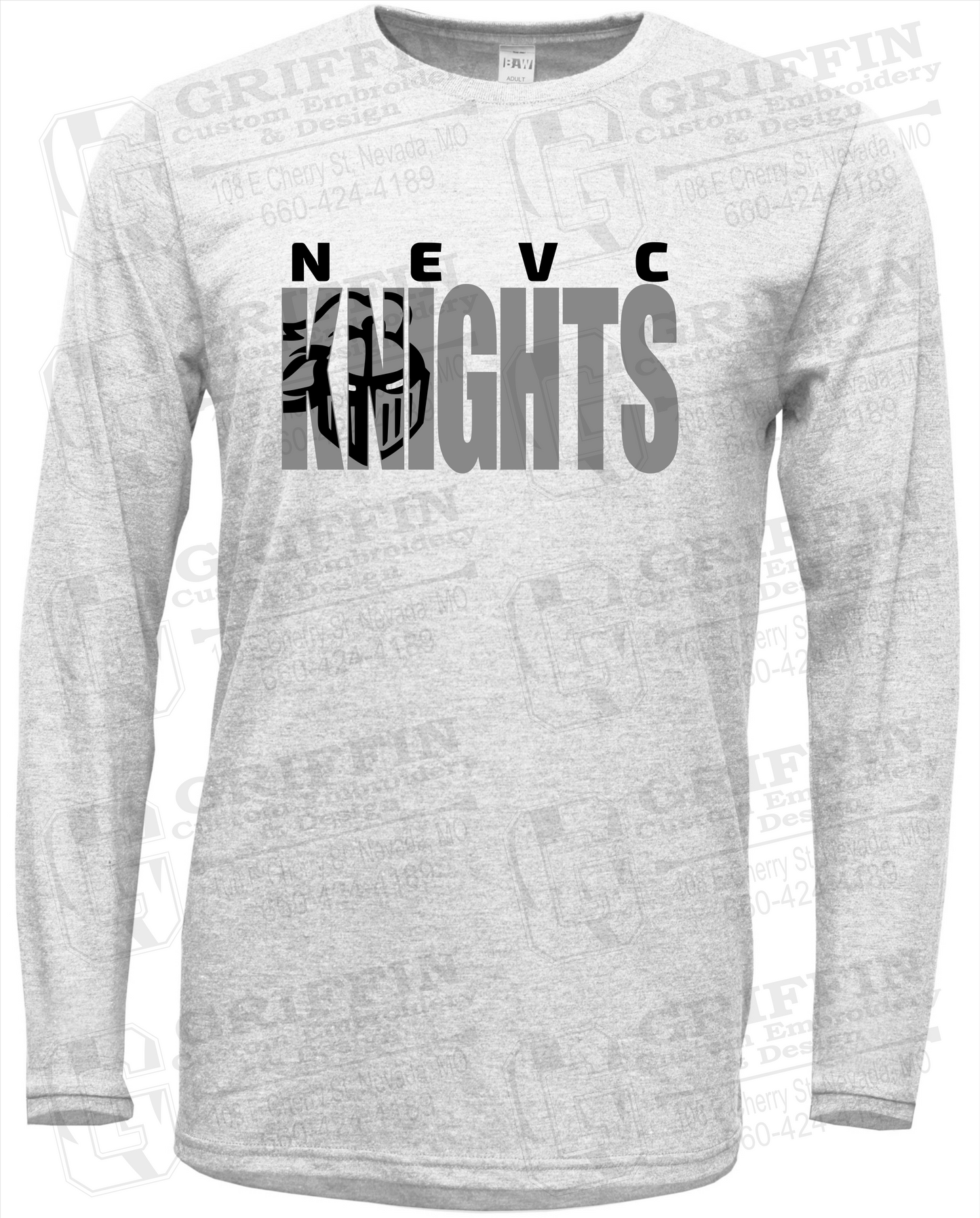 Soft-Tek Long Sleeve T-Shirt - NEVC Knights 23-B