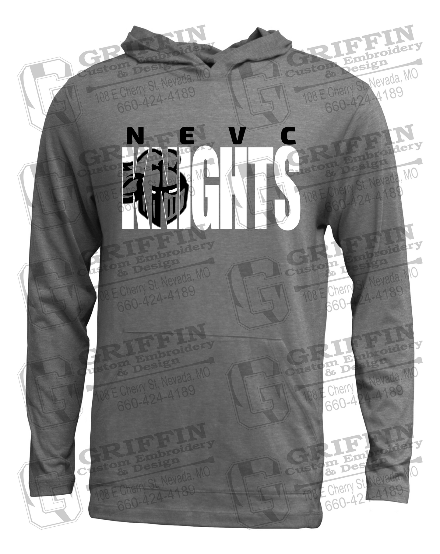 Soft-Tek T-Shirt Hoodie - NEVC Knights 23-B