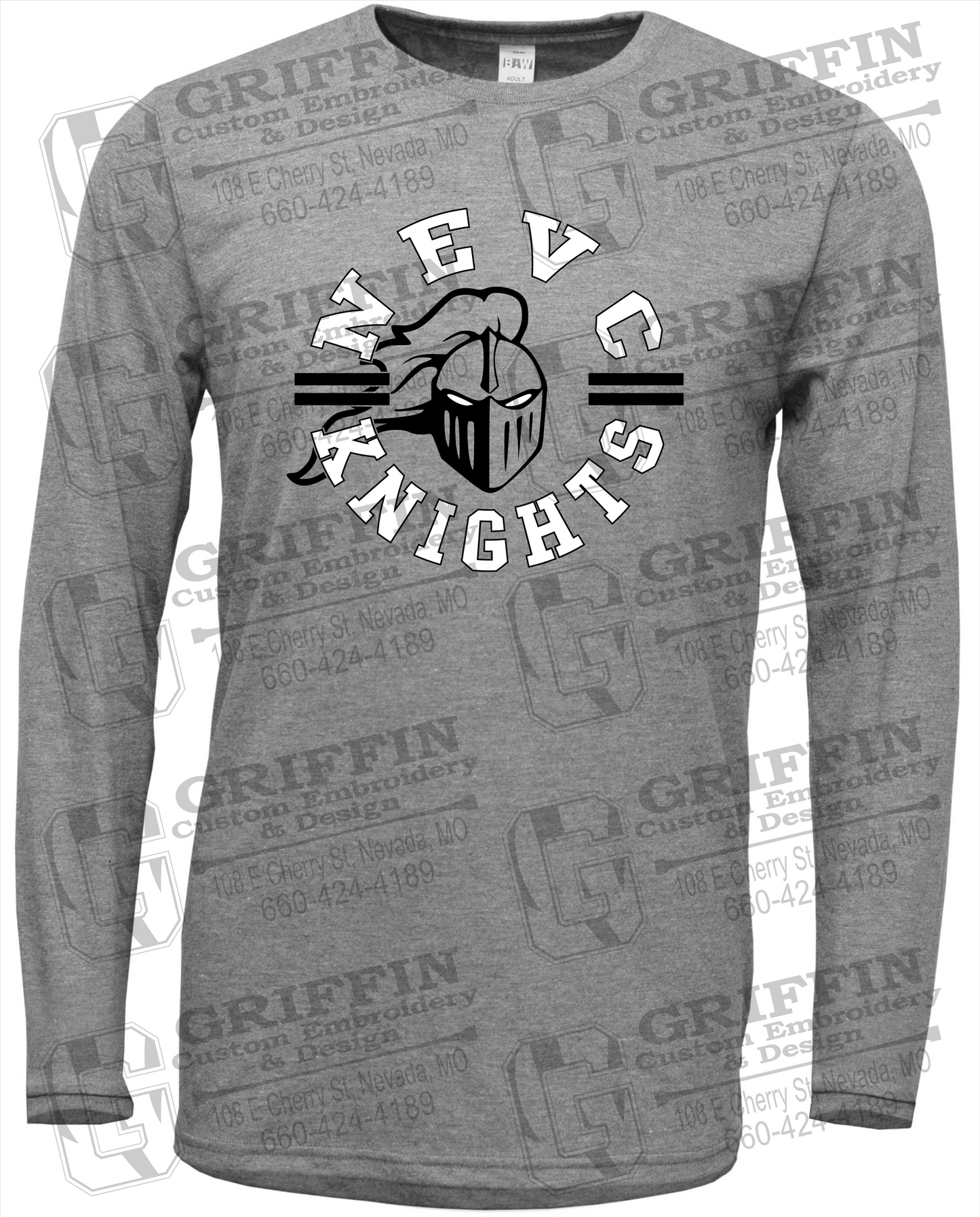 Soft-Tek Long Sleeve T-Shirt - NEVC Knights 23-C