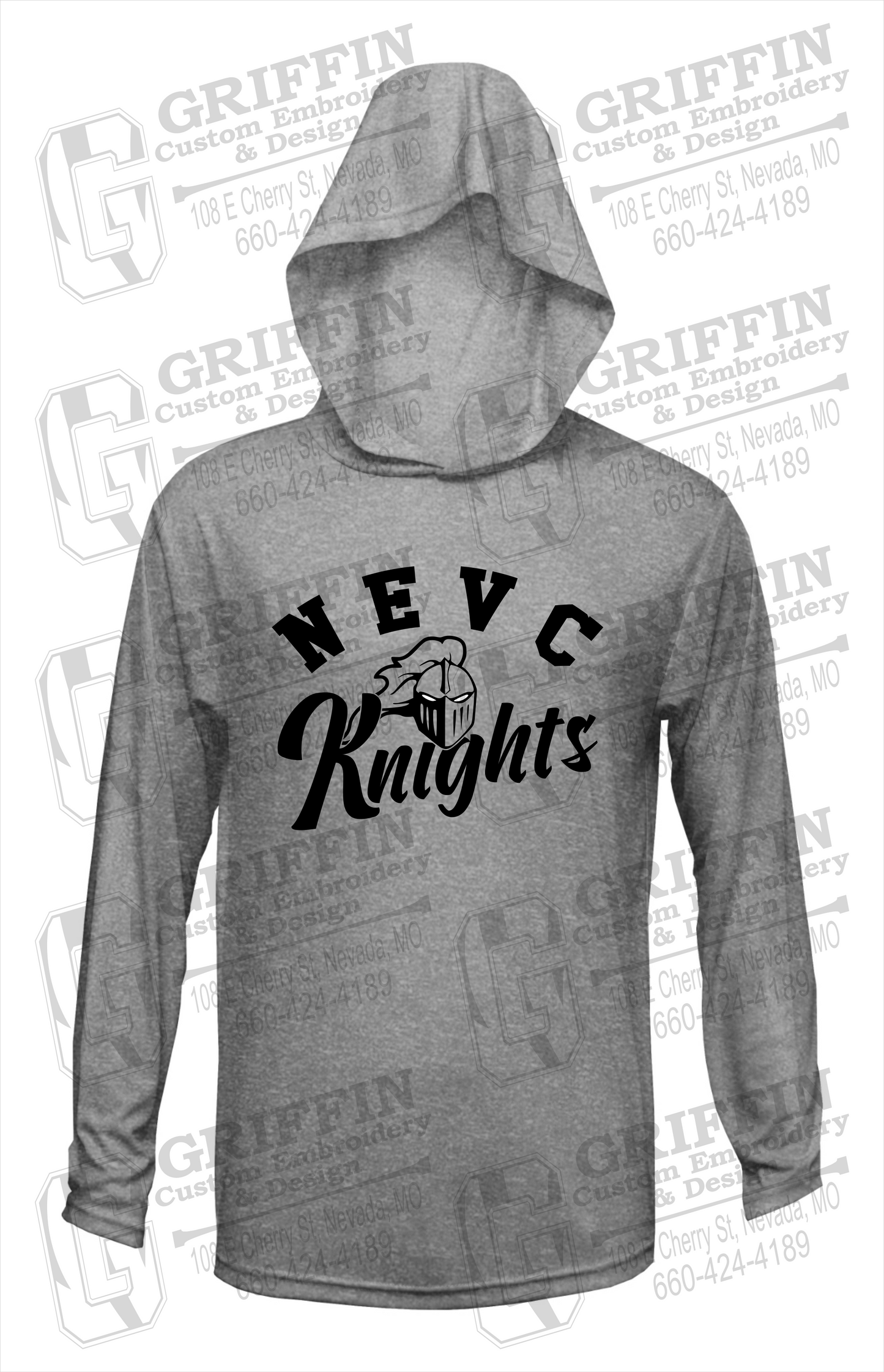 Dry-Fit T-Shirt Hoodie - NEVC Knights 23-D