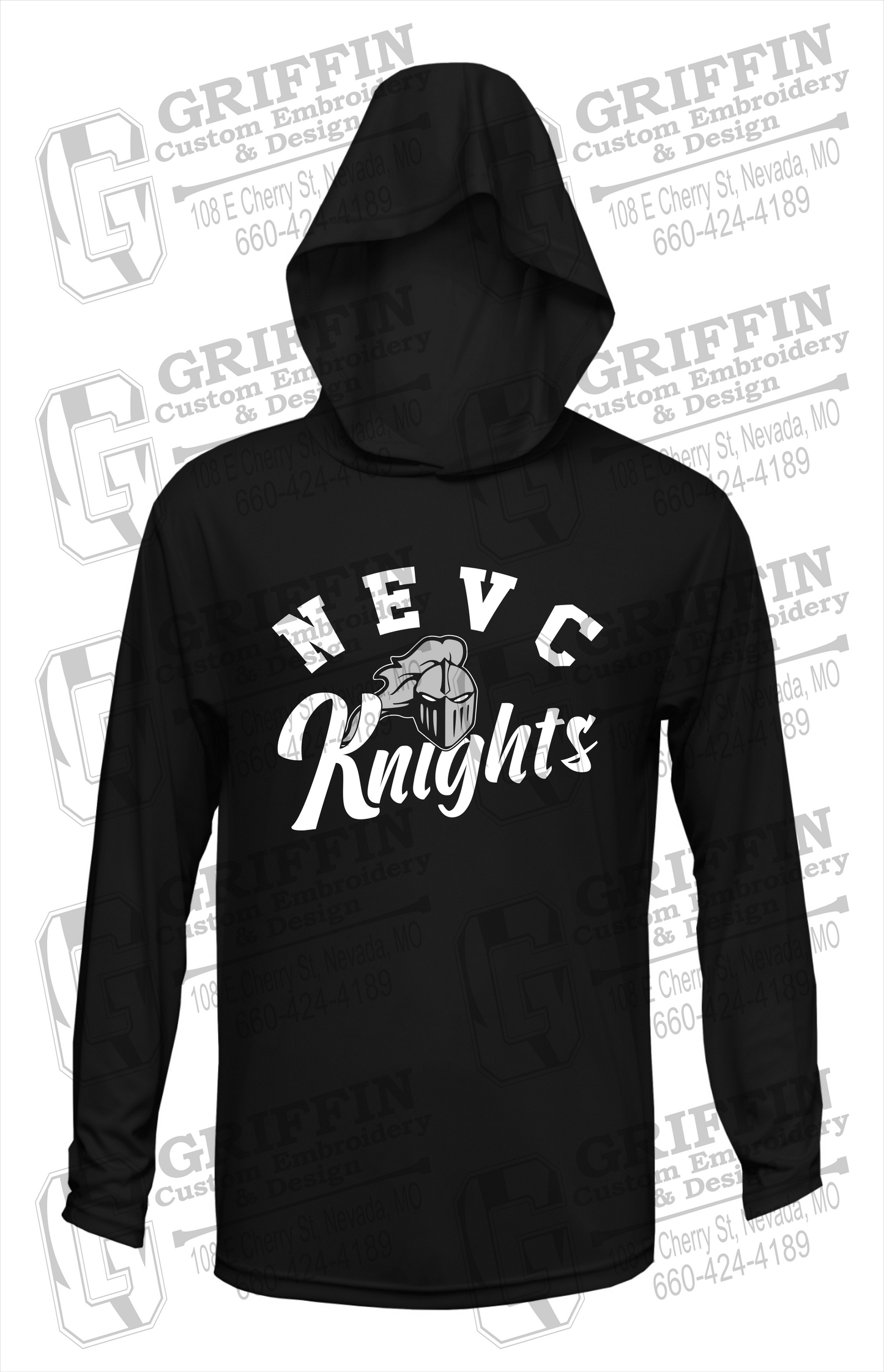 Dry-Fit T-Shirt Hoodie - NEVC Knights 23-D