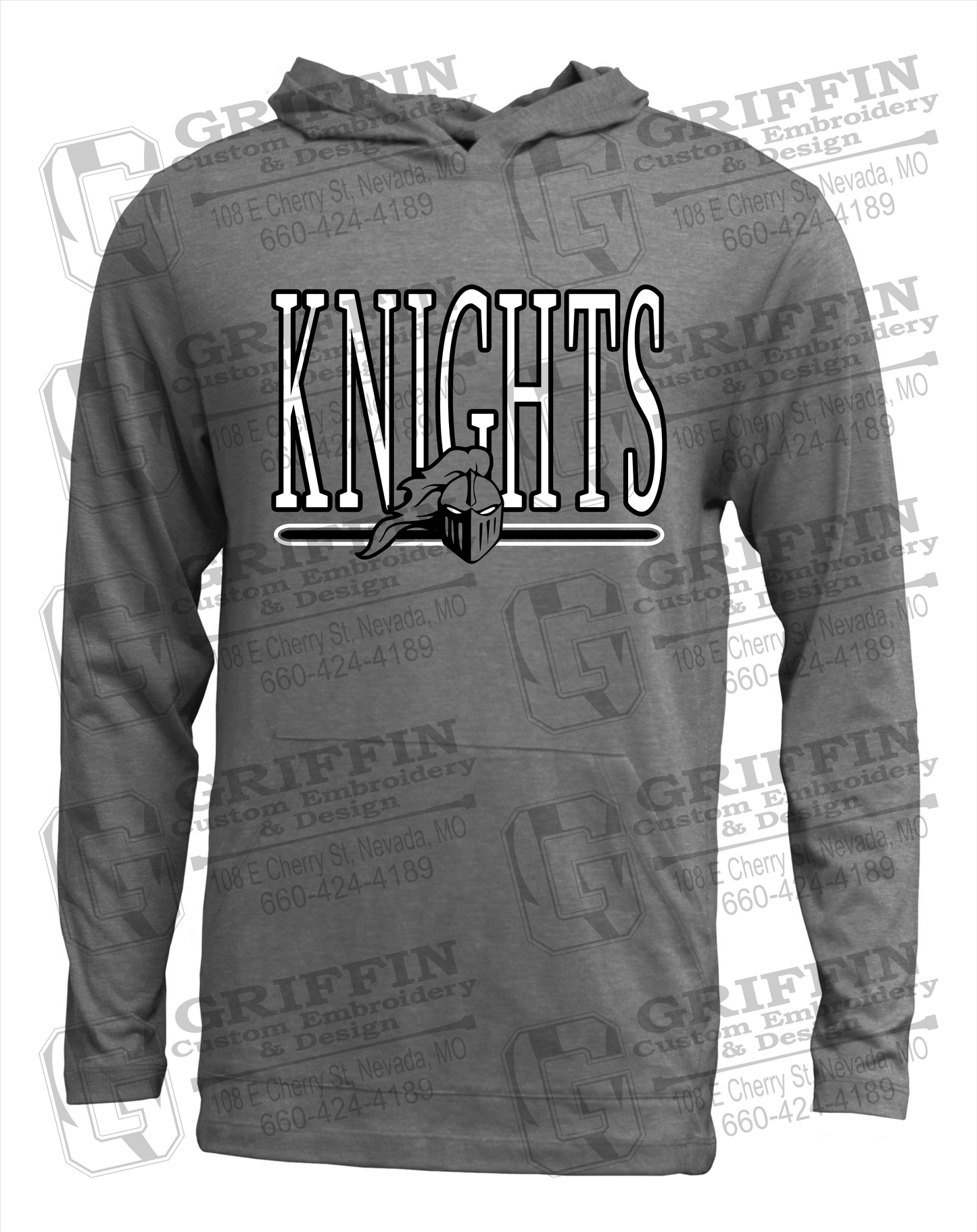 Soft-Tek T-Shirt Hoodie - NEVC Knights 23-E