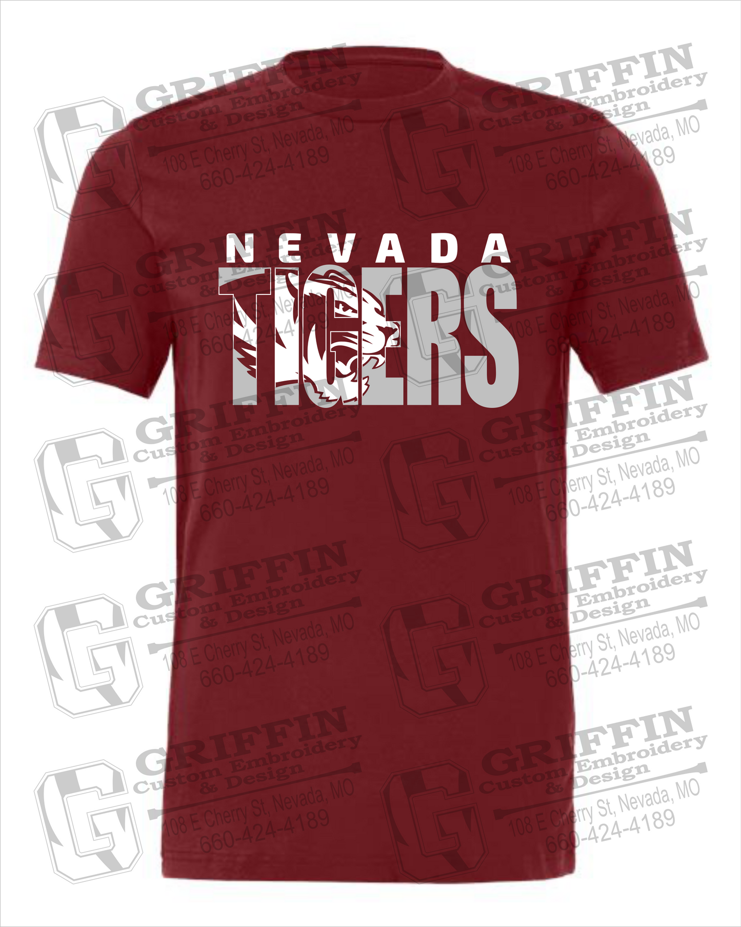 Nevada Tigers 23-F 100% Cotton Short Sleeve T-Shirt