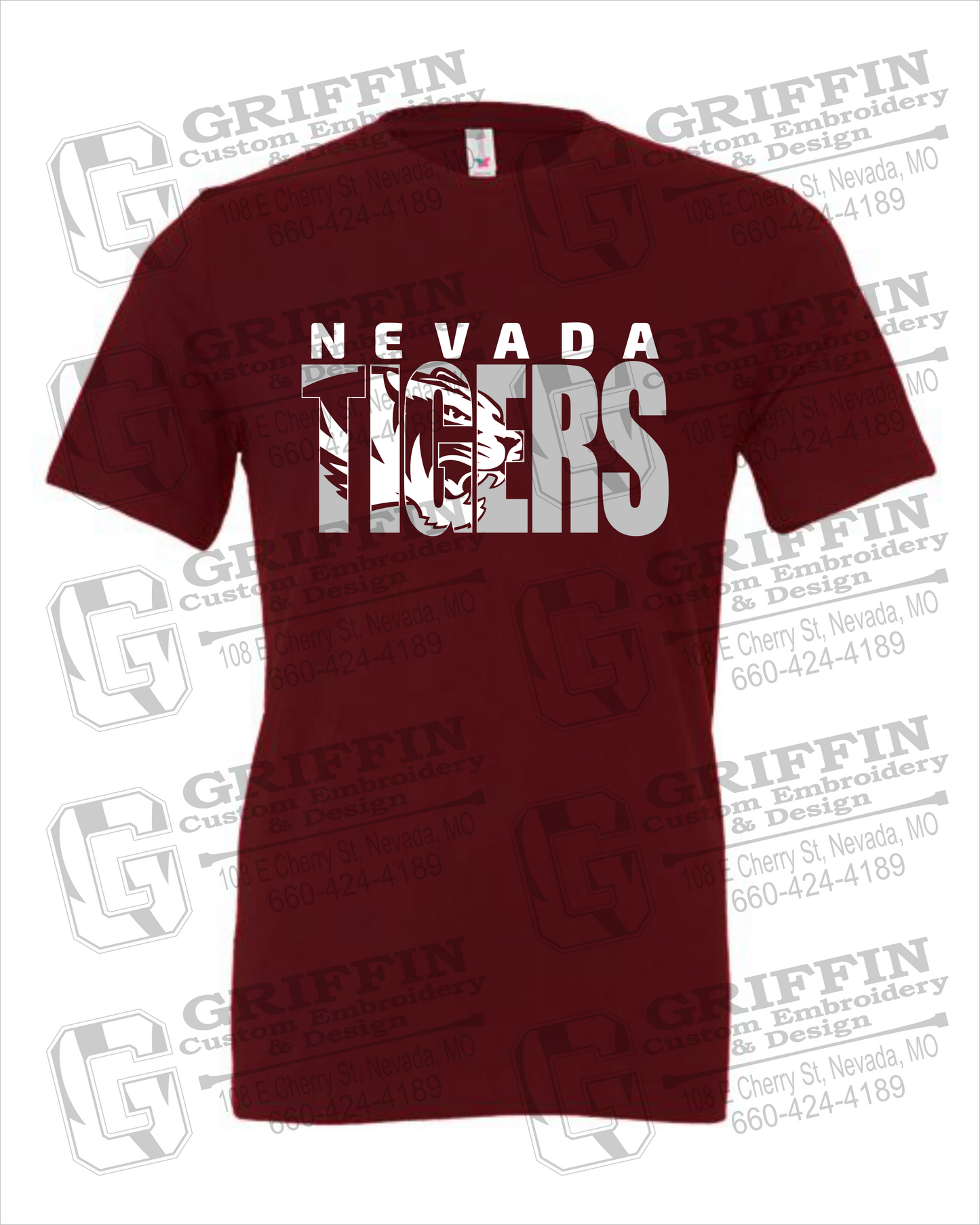 Nevada Tigers 23-F 100% Cotton Short Sleeve T-Shirt