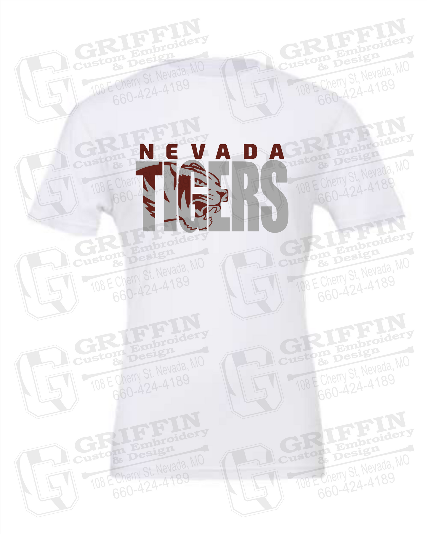 Nevada Tigers 23-F 100% Cotton Short Sleeve T-Shirt