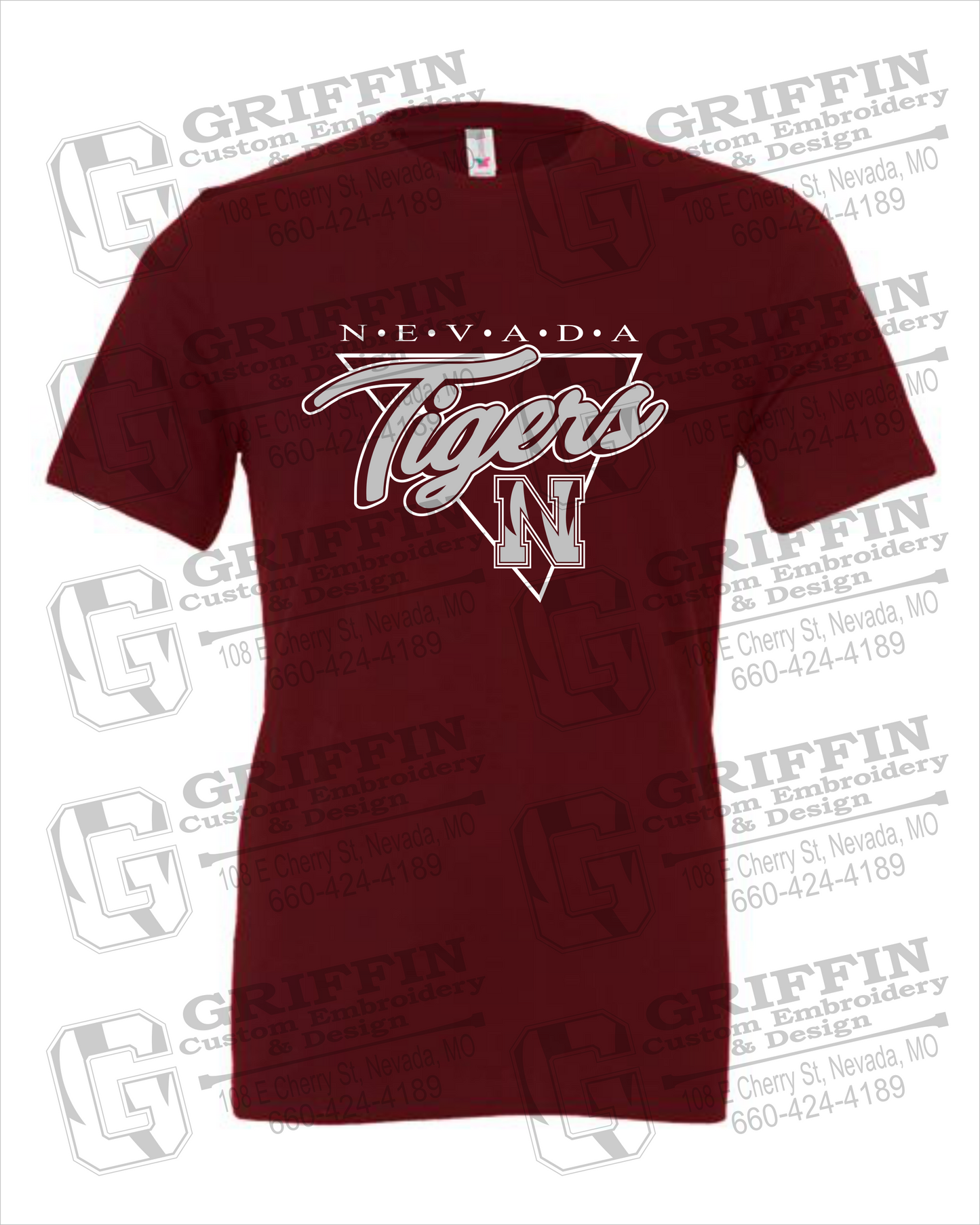 Nevada Tigers 23-G 100% Cotton Short Sleeve T-Shirt