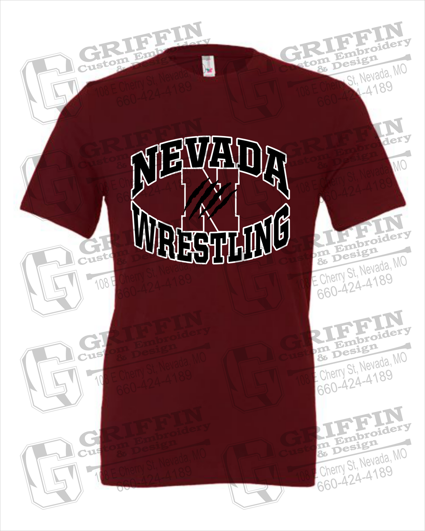Nevada Tigers 23-H 100% Cotton Short Sleeve T-Shirt - Wrestling