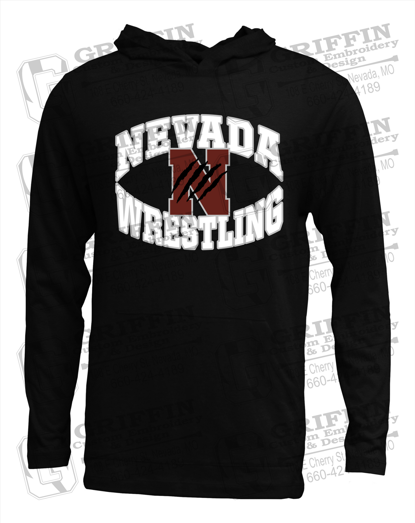 Soft-Tek T-Shirt Hoodie - Wrestling - Nevada Tigers 23-H