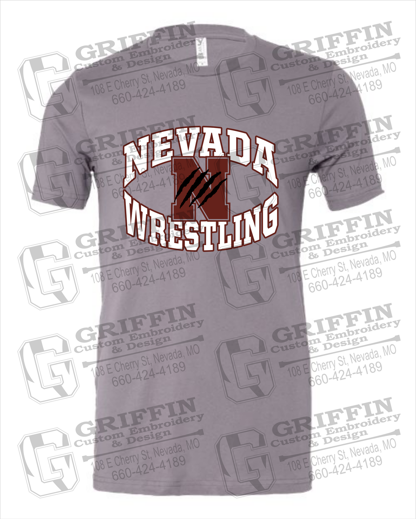 Nevada Tigers 23-H 100% Cotton Short Sleeve T-Shirt - Wrestling