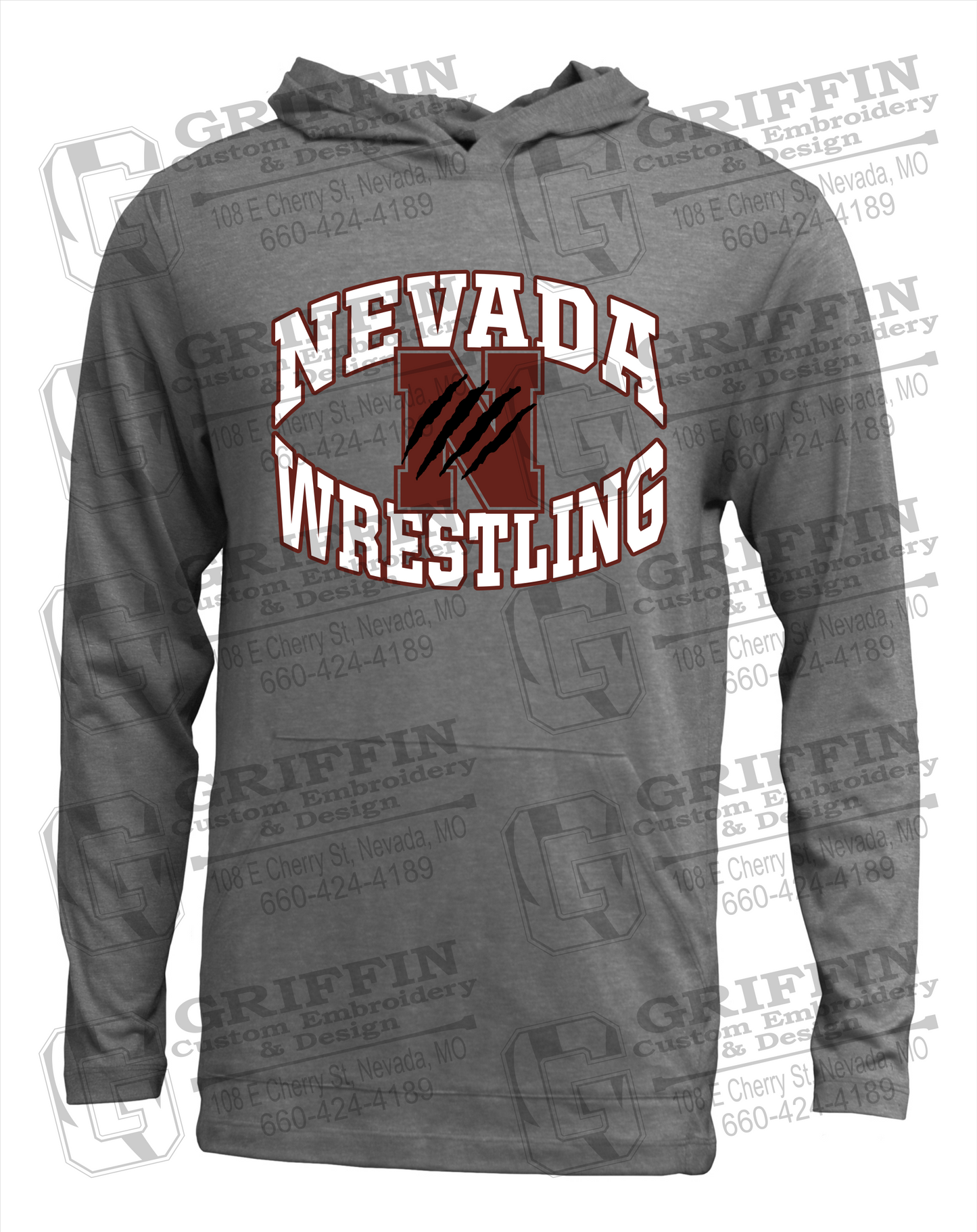 Soft-Tek T-Shirt Hoodie - Wrestling - Nevada Tigers 23-H