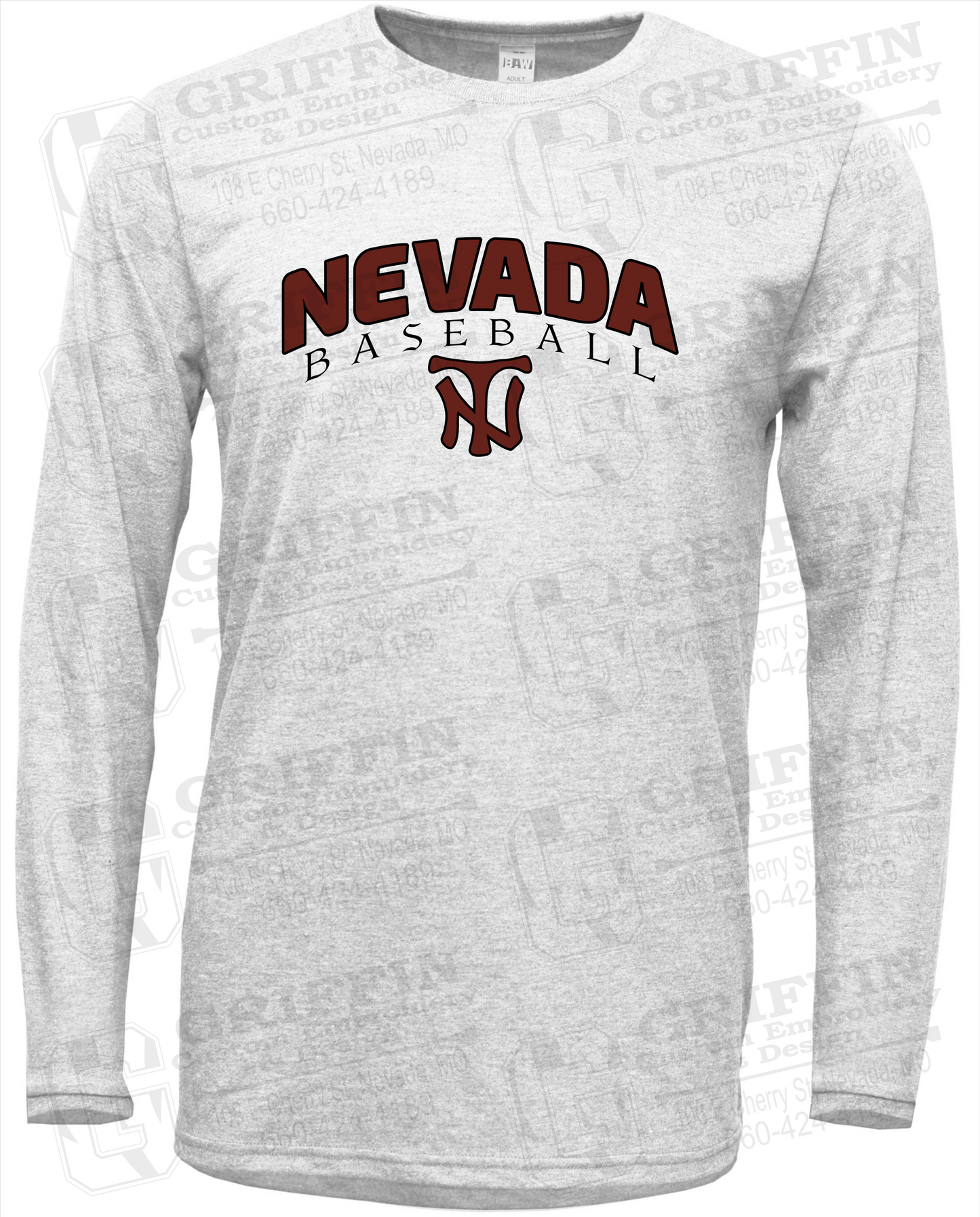 Soft-Tek Long Sleeve T-Shirt - Baseball - Nevada Tigers 23-J