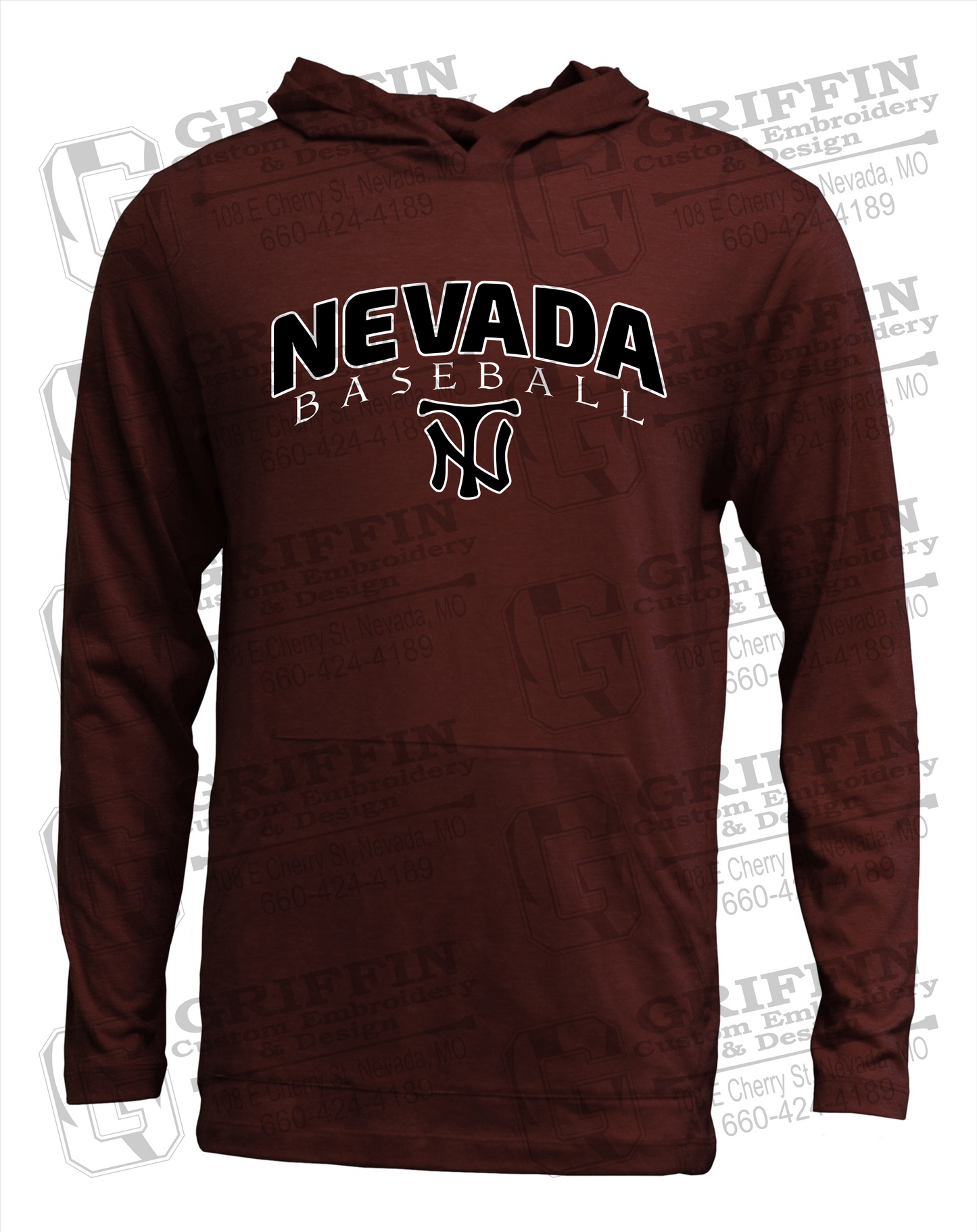 Soft-Tek T-Shirt Hoodie - Baseball - Nevada Tigers 23-J