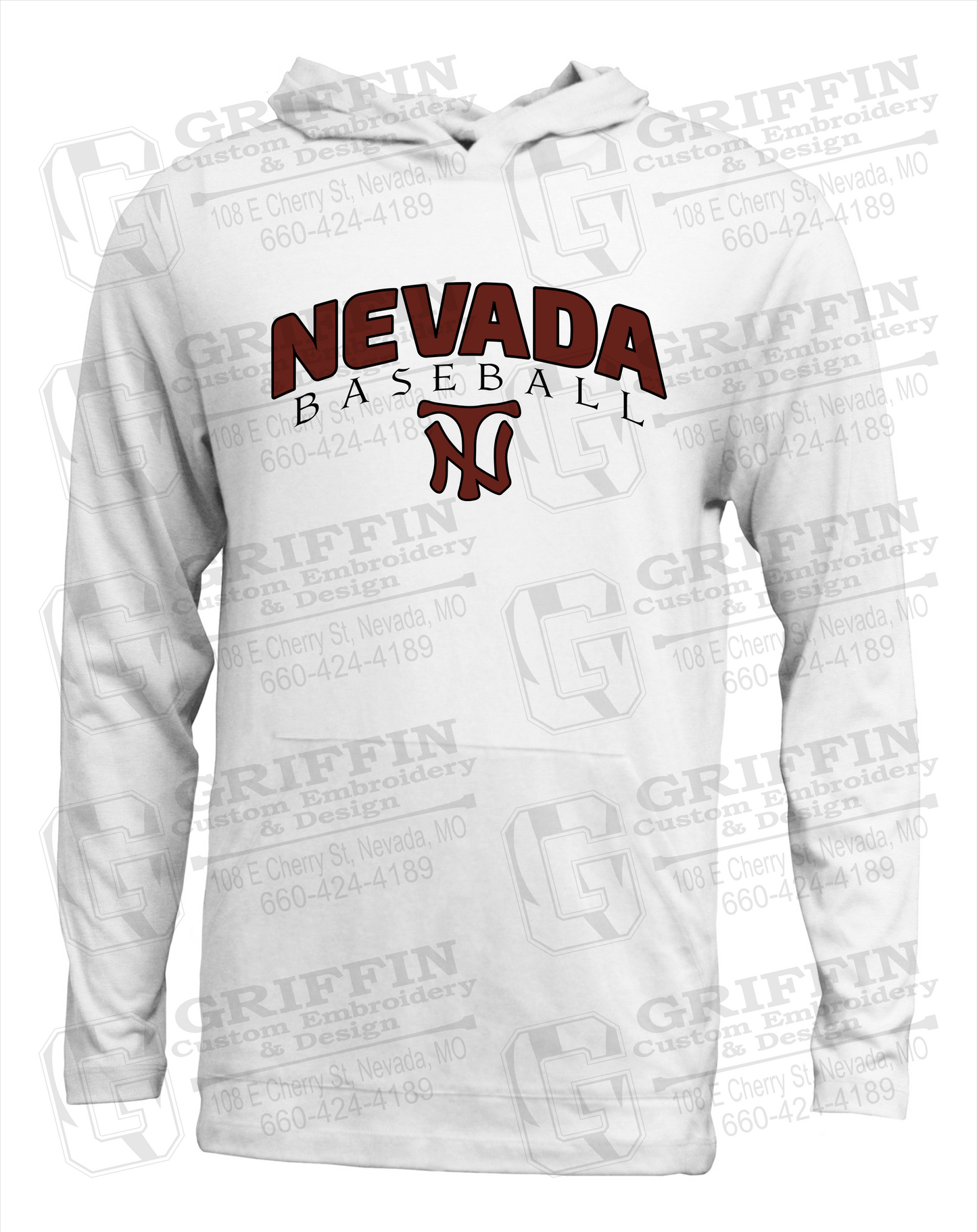 Soft-Tek T-Shirt Hoodie - Baseball - Nevada Tigers 23-J