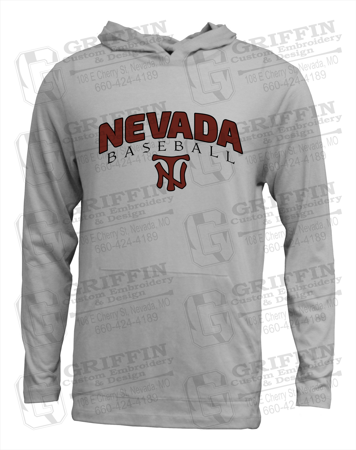 Soft-Tek T-Shirt Hoodie - Baseball - Nevada Tigers 23-J