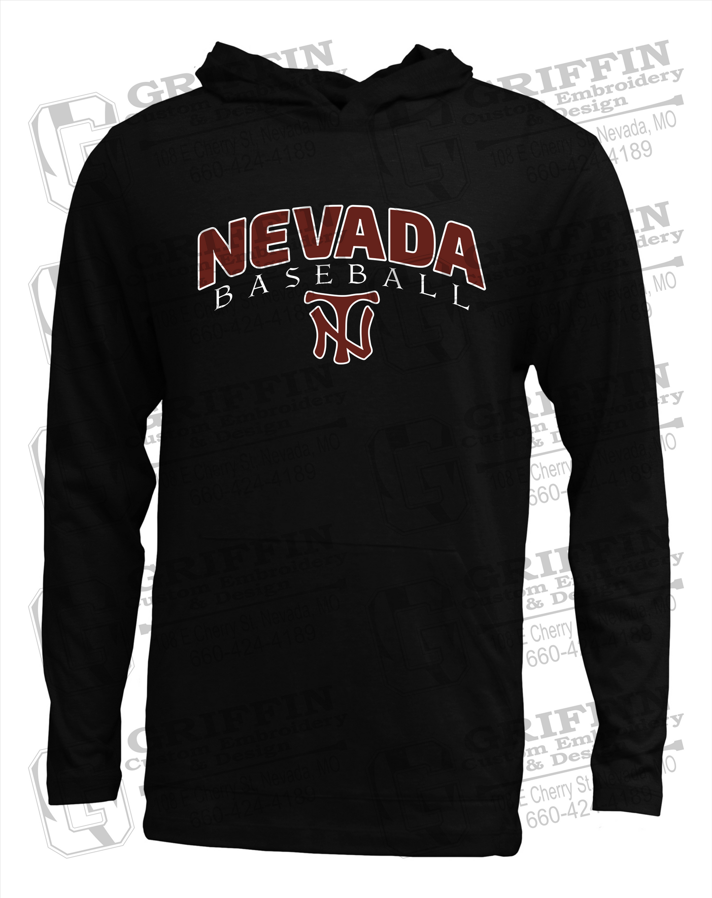 Soft-Tek T-Shirt Hoodie - Baseball - Nevada Tigers 23-J