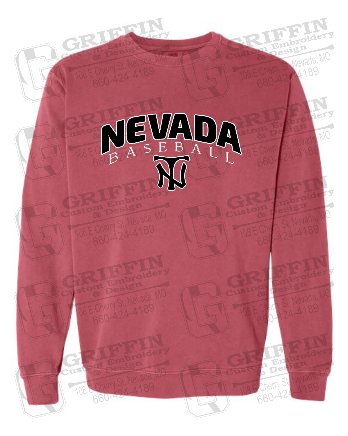Comfort Colors Crewneck Sweatshirt - Baseball - Nevada Tigers 23-J