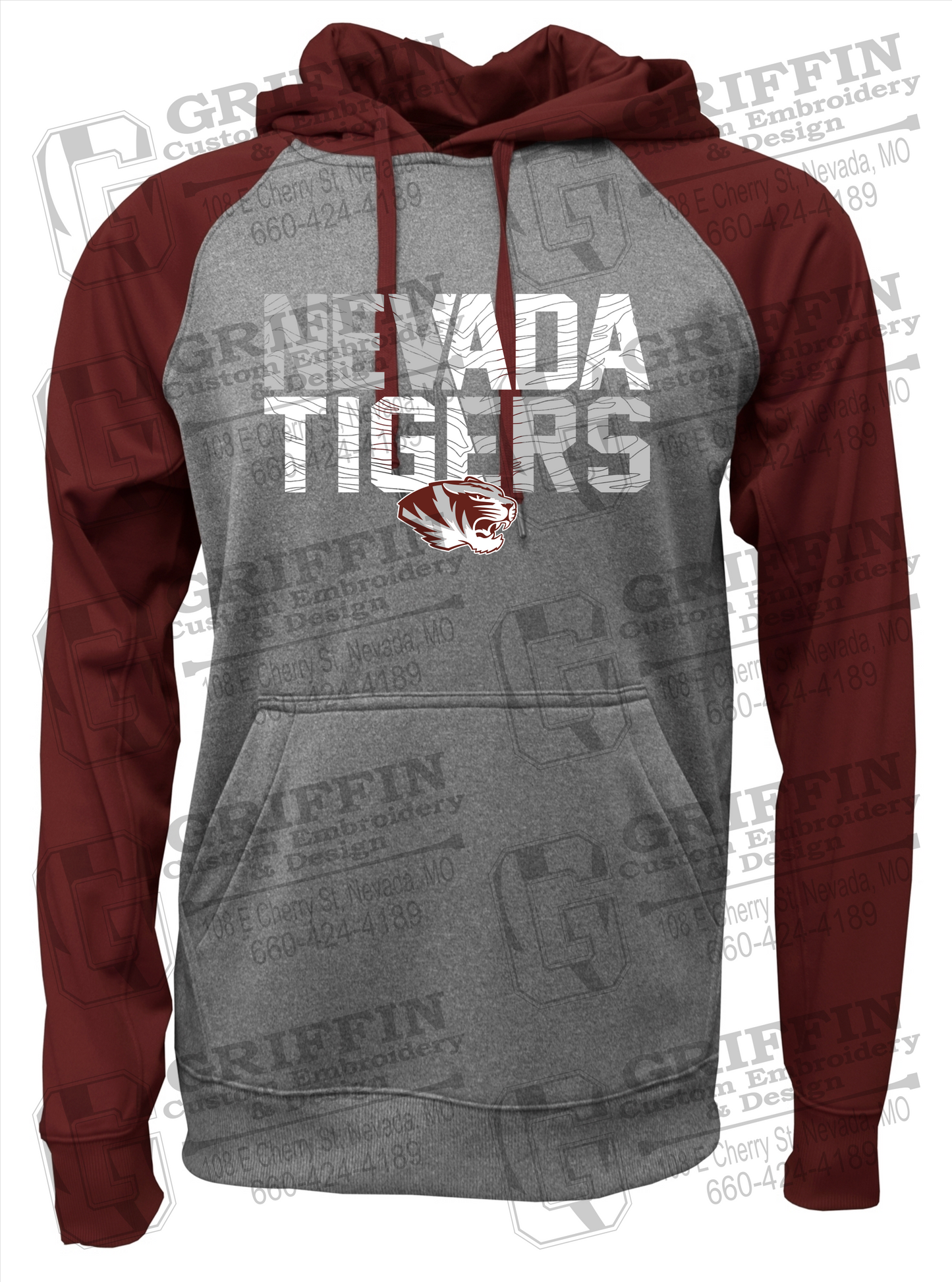 Performance Fleece Raglan Hoodie - Nevada Tigers 23-L