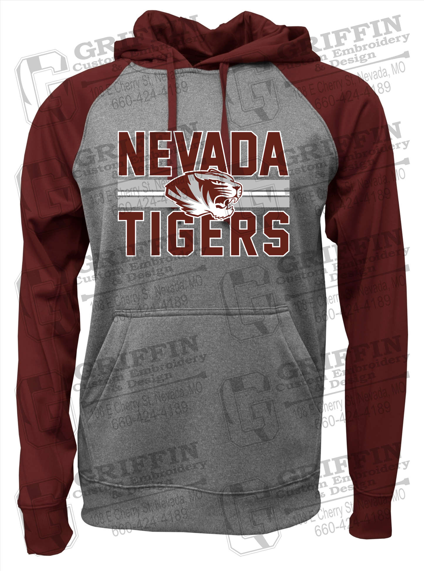 Nevada Tigers 23-M Youth Raglan Hoodie