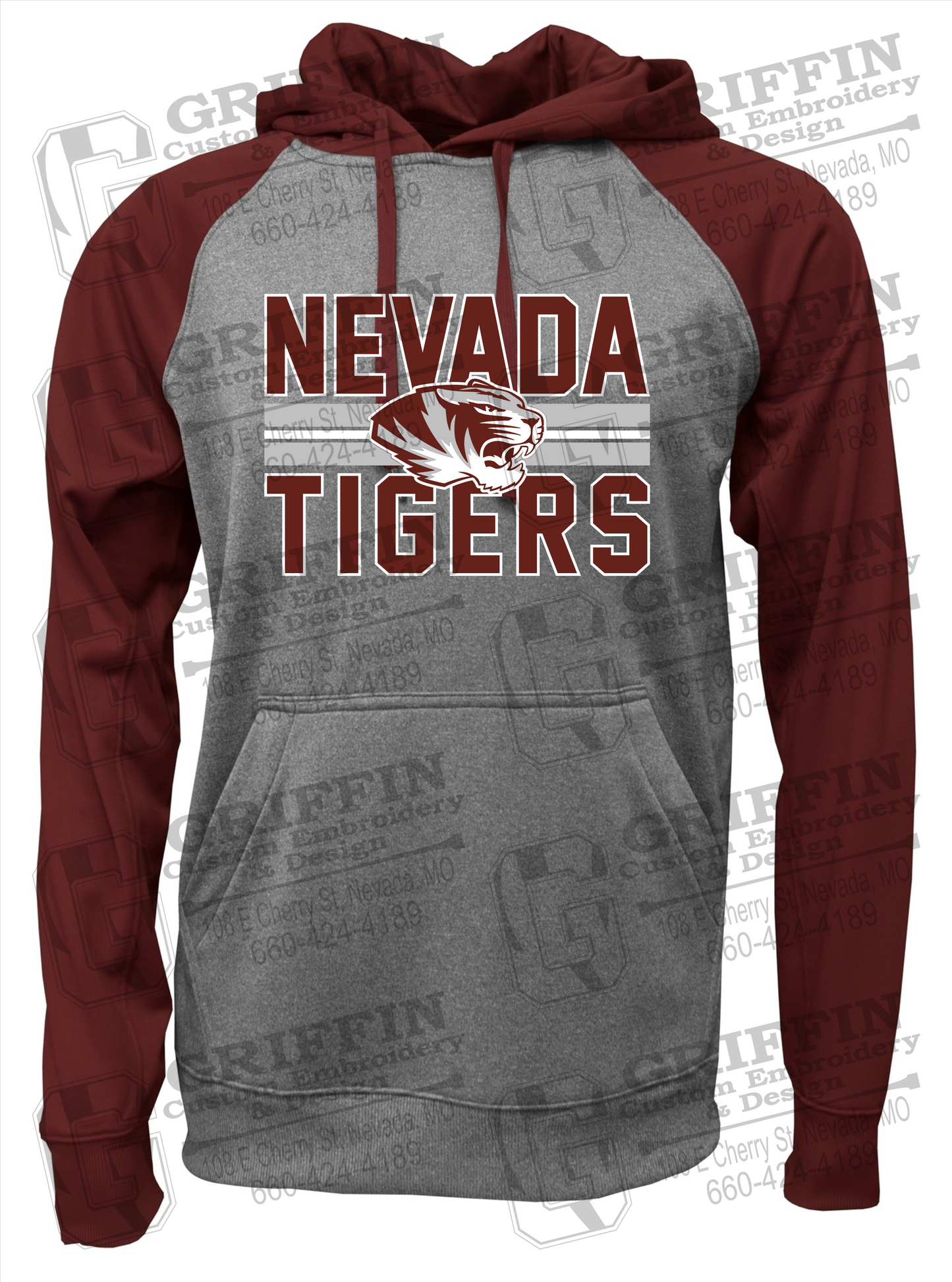 Performance Fleece Raglan Hoodie - Nevada Tigers 23-M