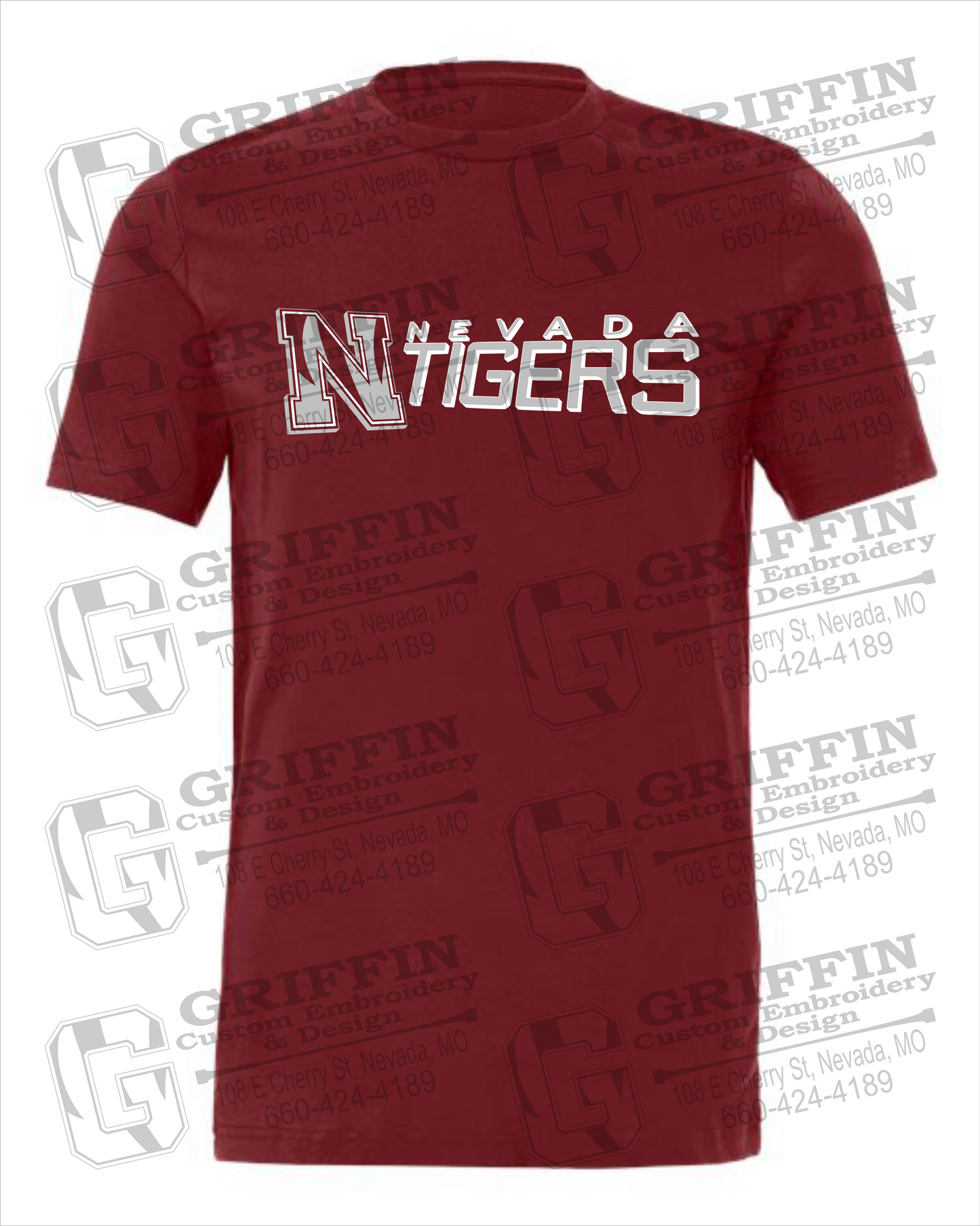 Nevada Tigers 23-N 100% Cotton Short Sleeve T-Shirt