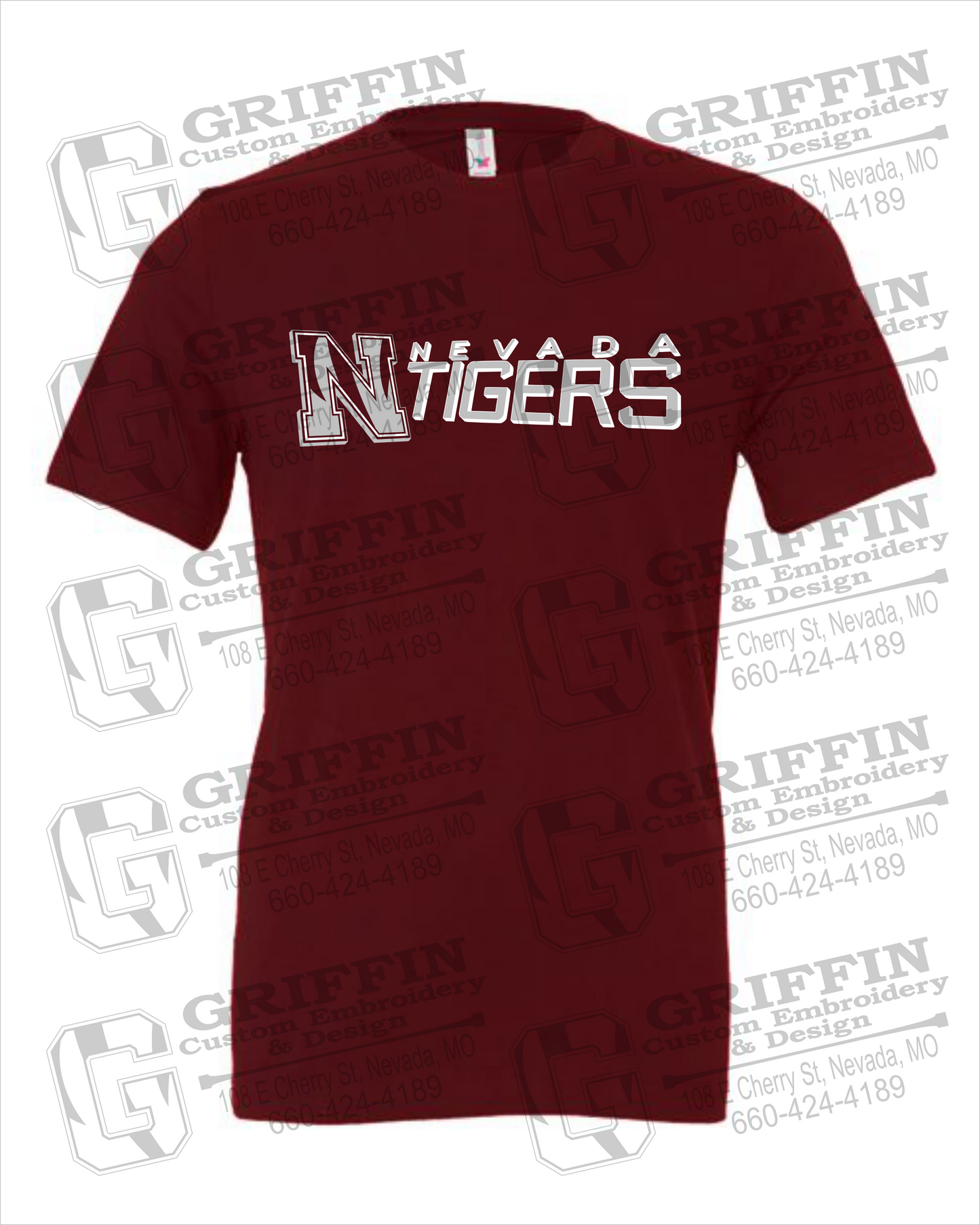 Nevada Tigers 23-N 100% Cotton Short Sleeve T-Shirt