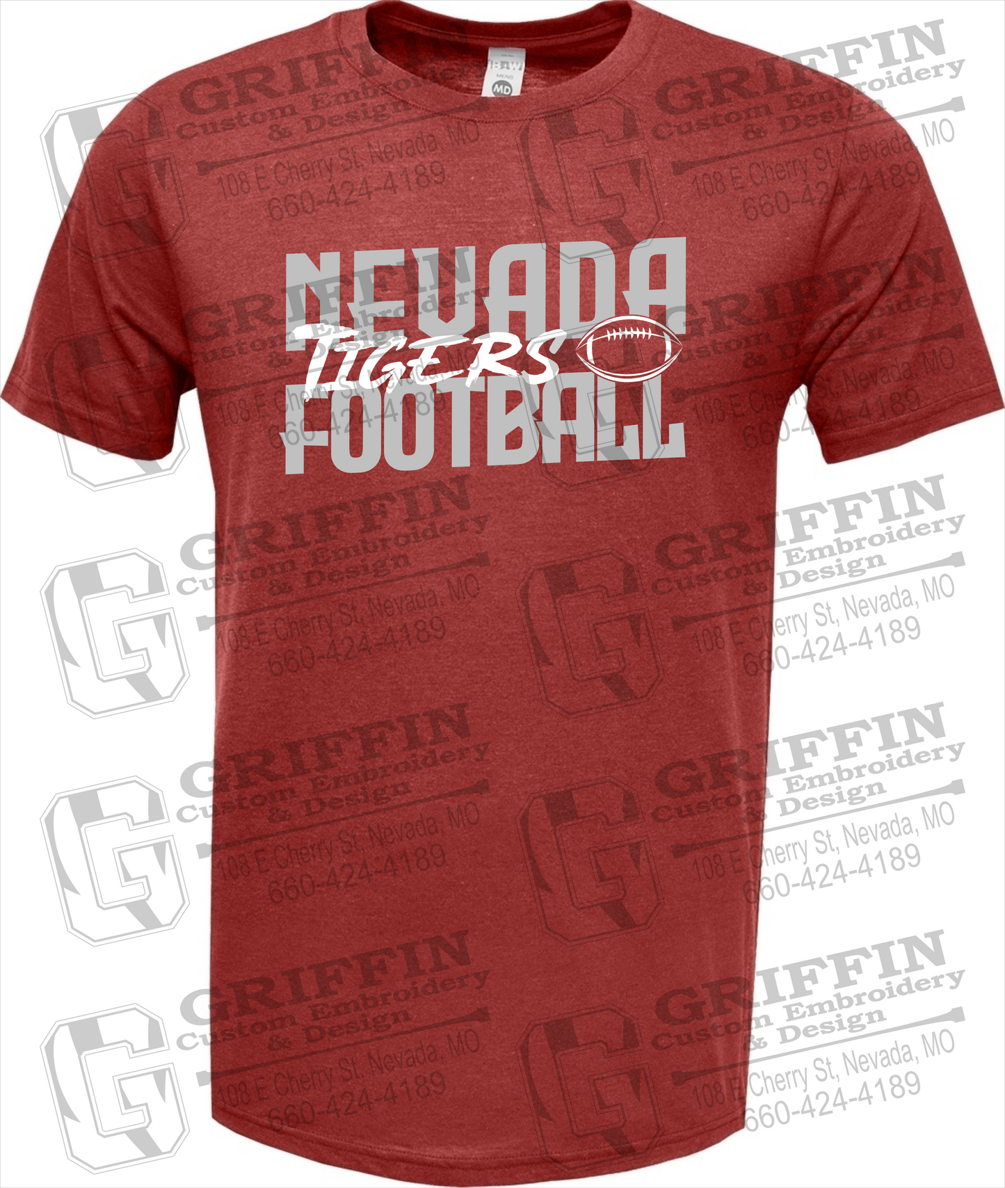 Soft-Tek Short Sleeve T-Shirt - Football - Nevada Tigers 23-P